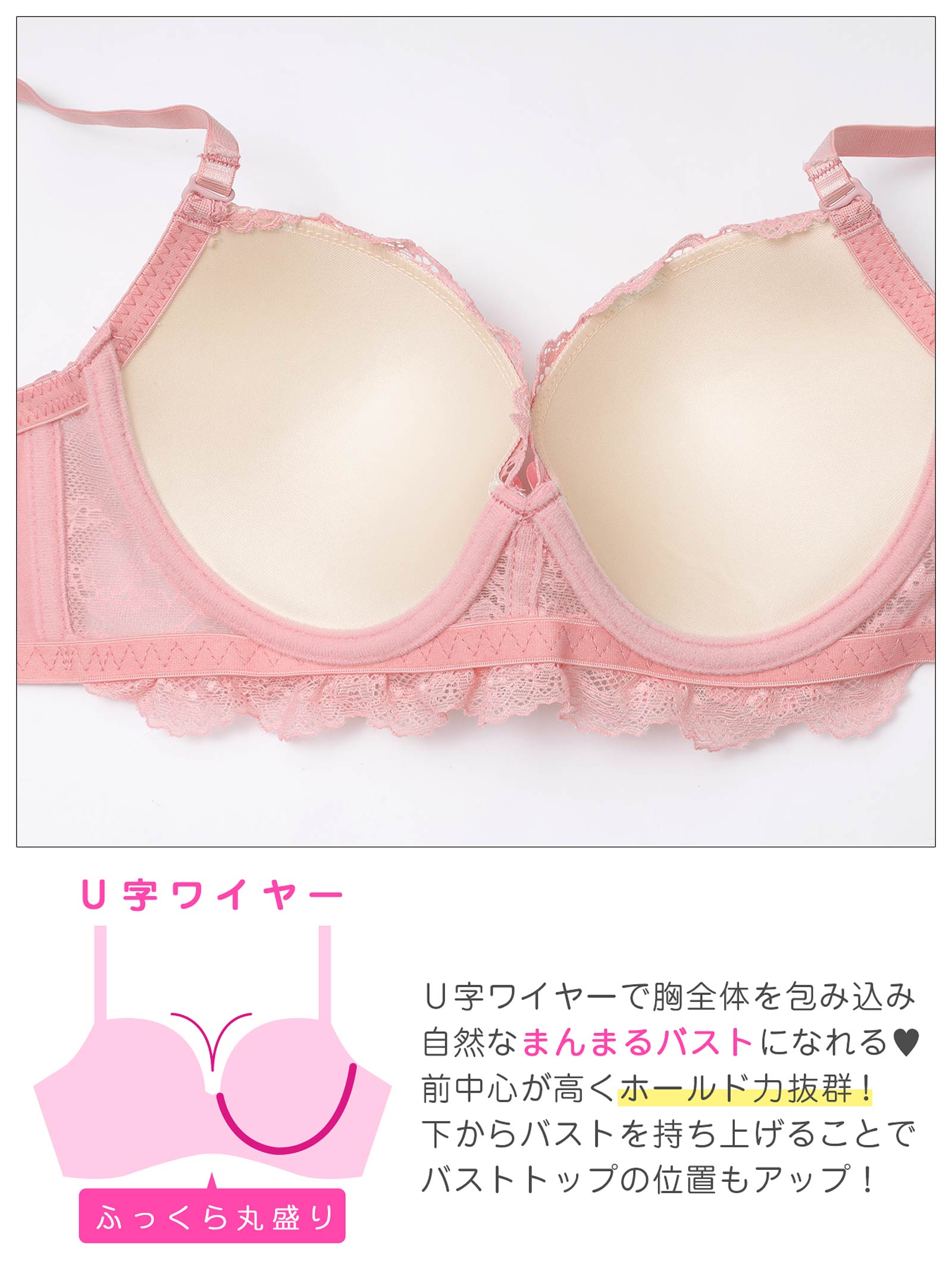 2/4新作!【3点セット】【GHIサイズ】フェミニンシンプルレース育乳脇高ブラジャー&フルバック&Tバックショーツ