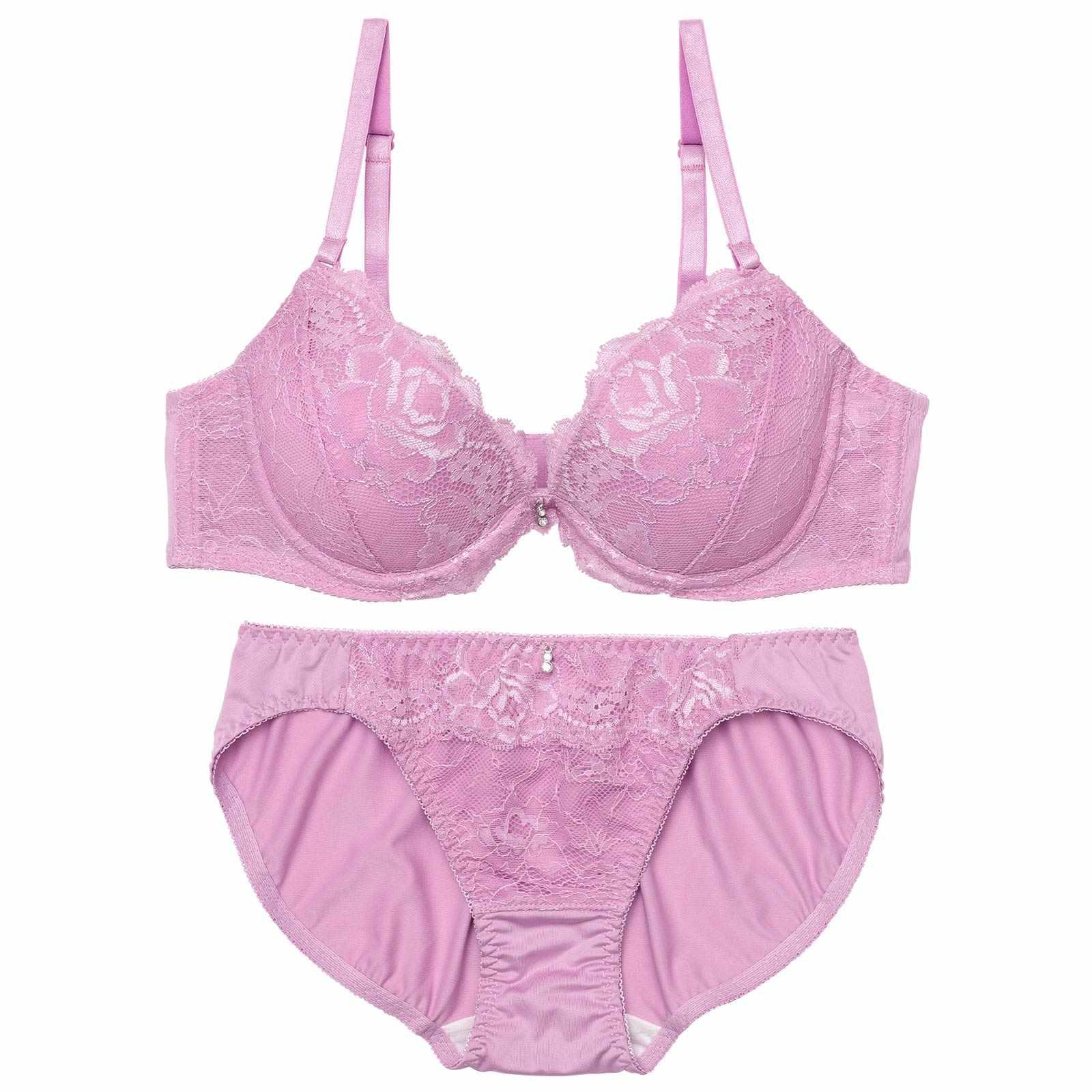 クラシックシンプルレースブラジャー&フルバックショーツ