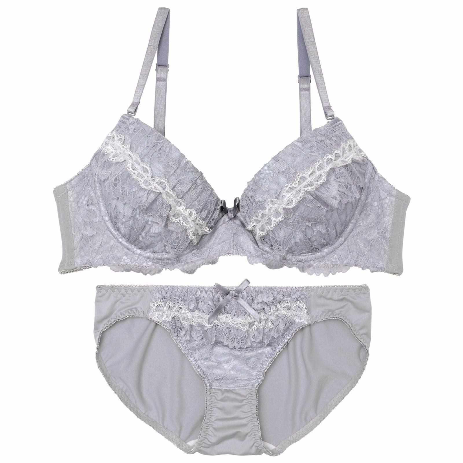 ドーリーフリルレースブラジャー&フルバックショーツ