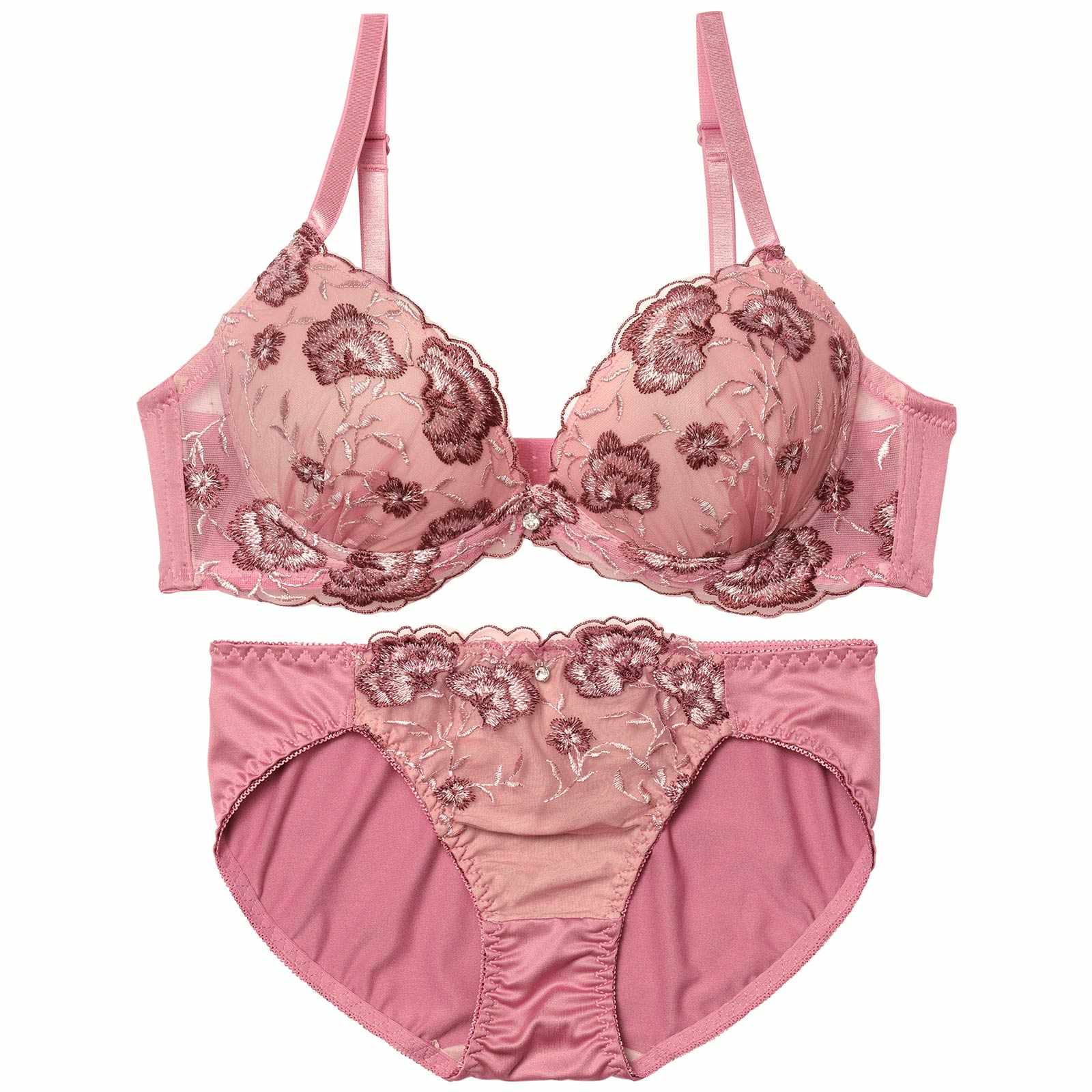 12/24新作!ダスティーフルールフィーユブラジャー&フルバックショーツ