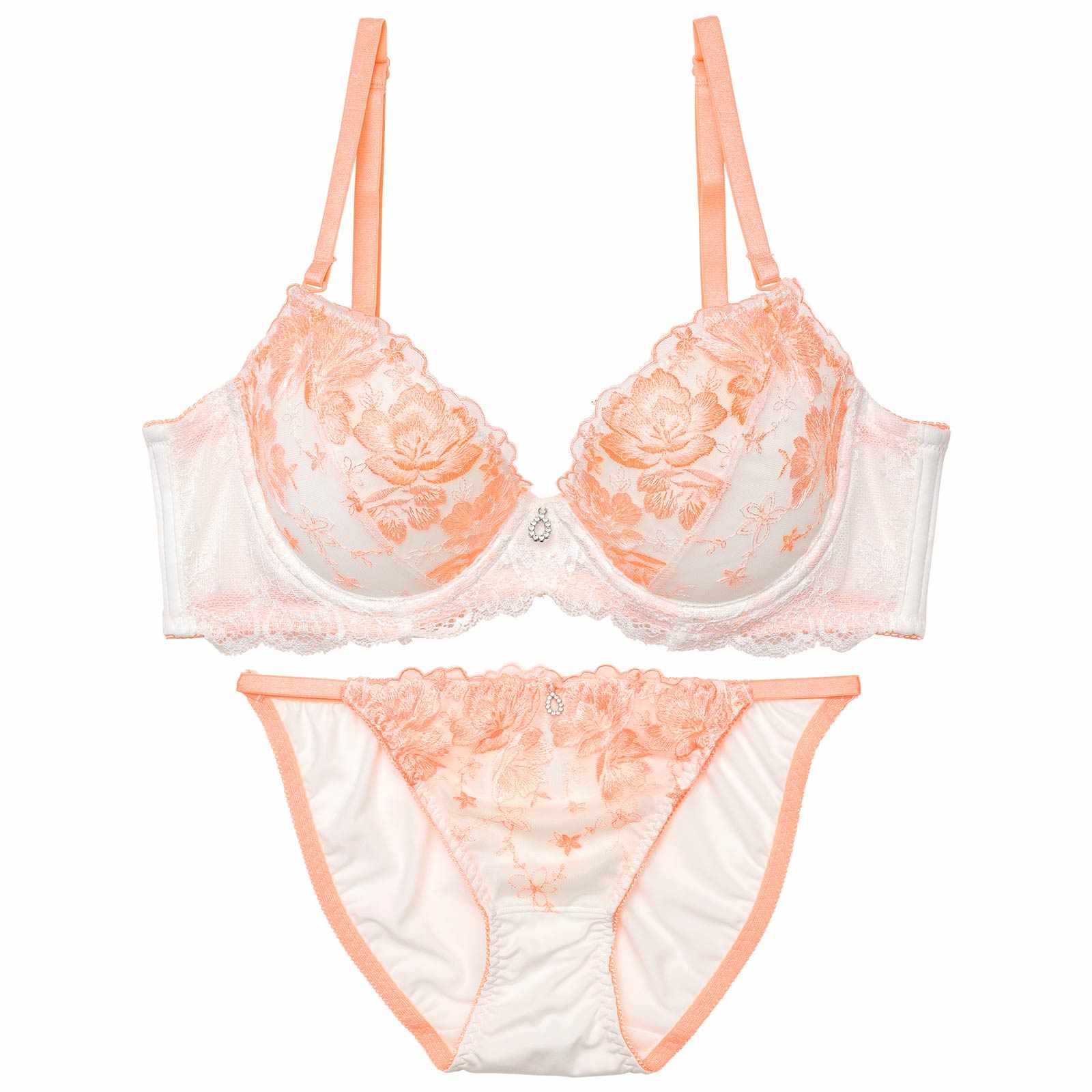 ピュアフローラルガーデン育乳脇高ブラジャー&フルバックショーツ