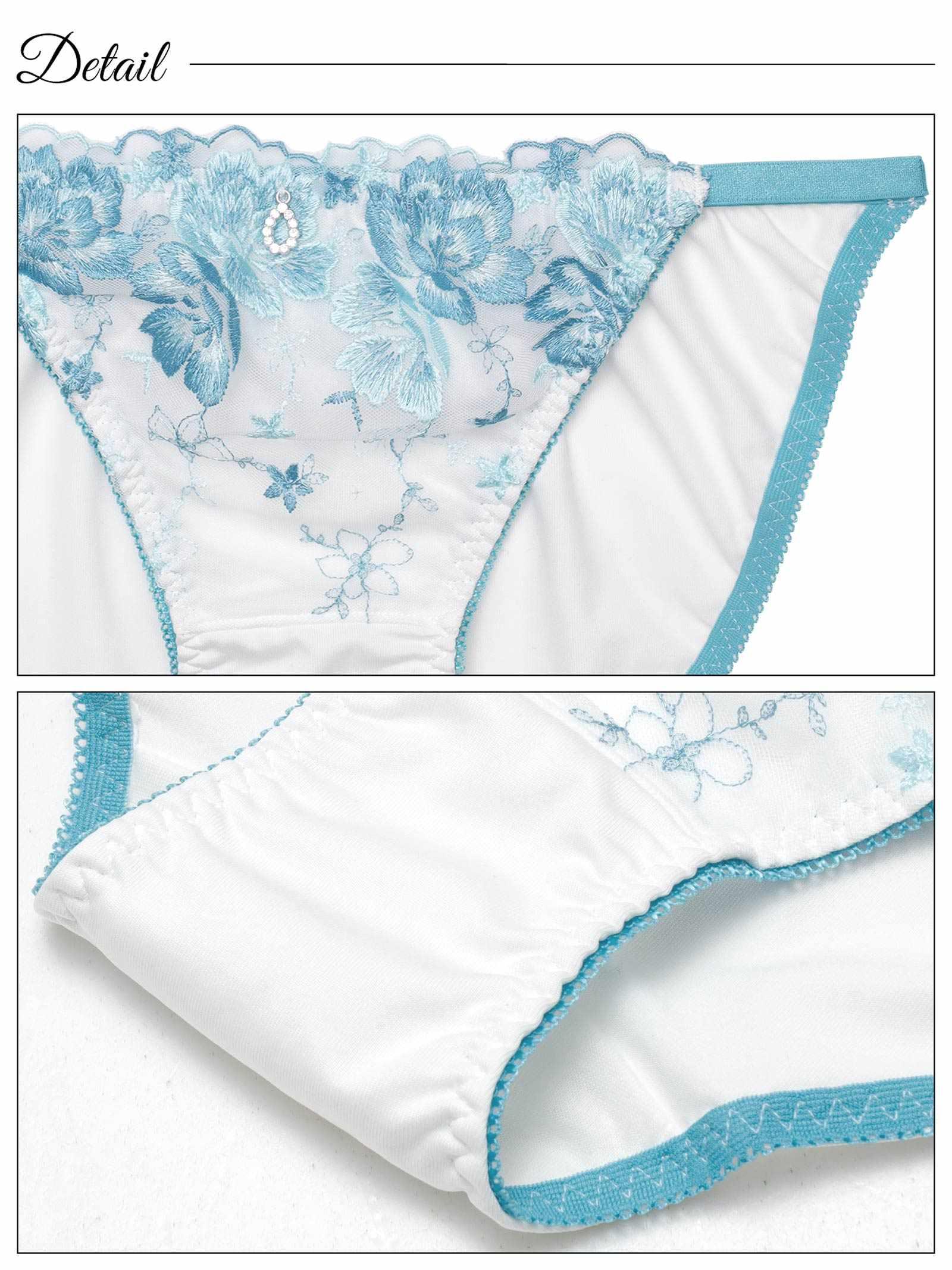 9/5新作!ピュアフローラルガーデン育乳脇高ブラジャー&フルバックショーツ