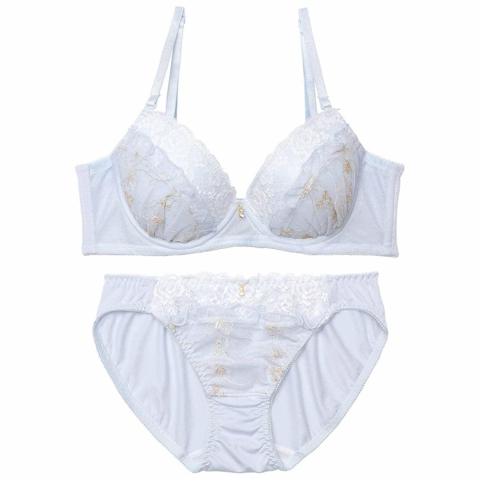 フルールガーリーフリル育乳脇高ブラジャー&フルバックショーツ