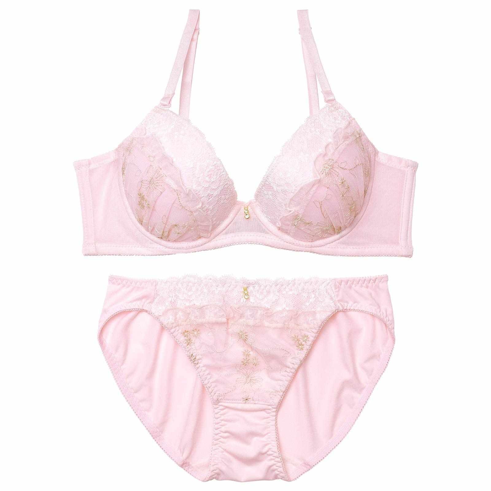 フルールガーリーフリル育乳脇高ブラジャー&フルバックショーツ