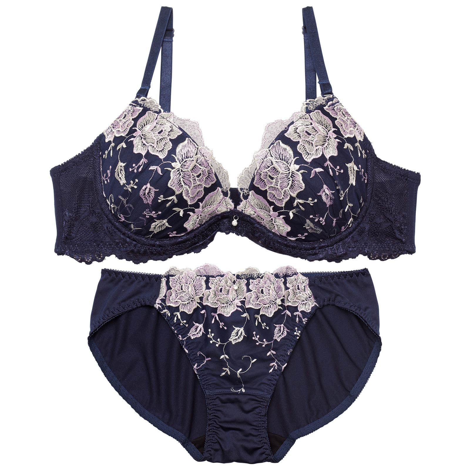 11/27再販!ブリリアントブロッサムレースブラジャー&フルバックショーツ