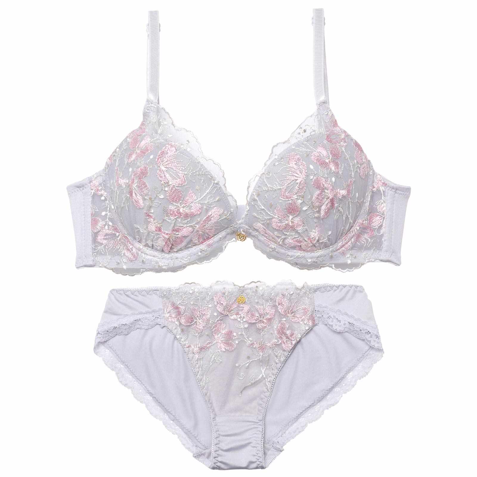 3/16新作!フローラルシアーメロウ育乳脇高ブラジャー&フルバックショーツ