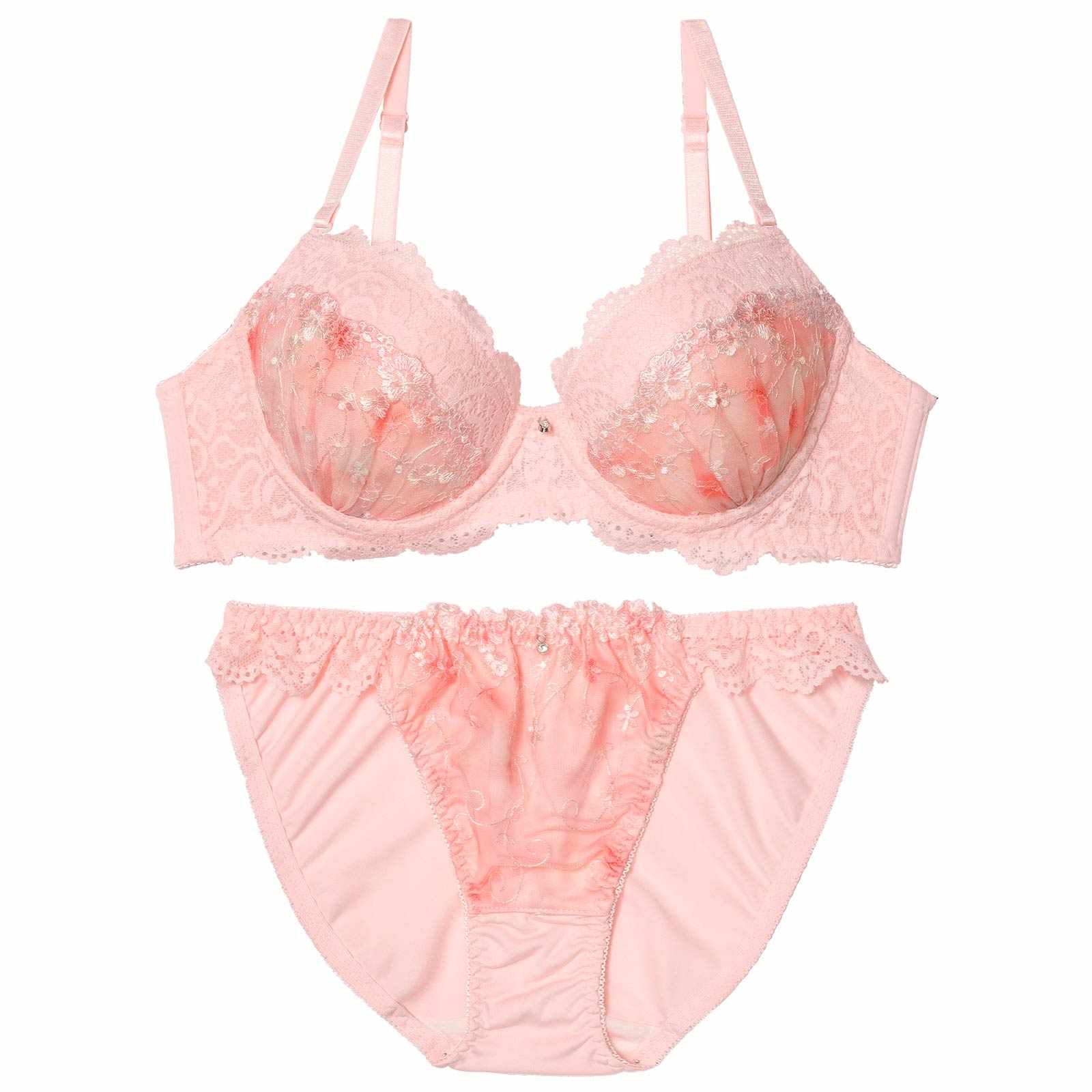 ブルームレースグラデーションブラジャー&フルバックショーツ