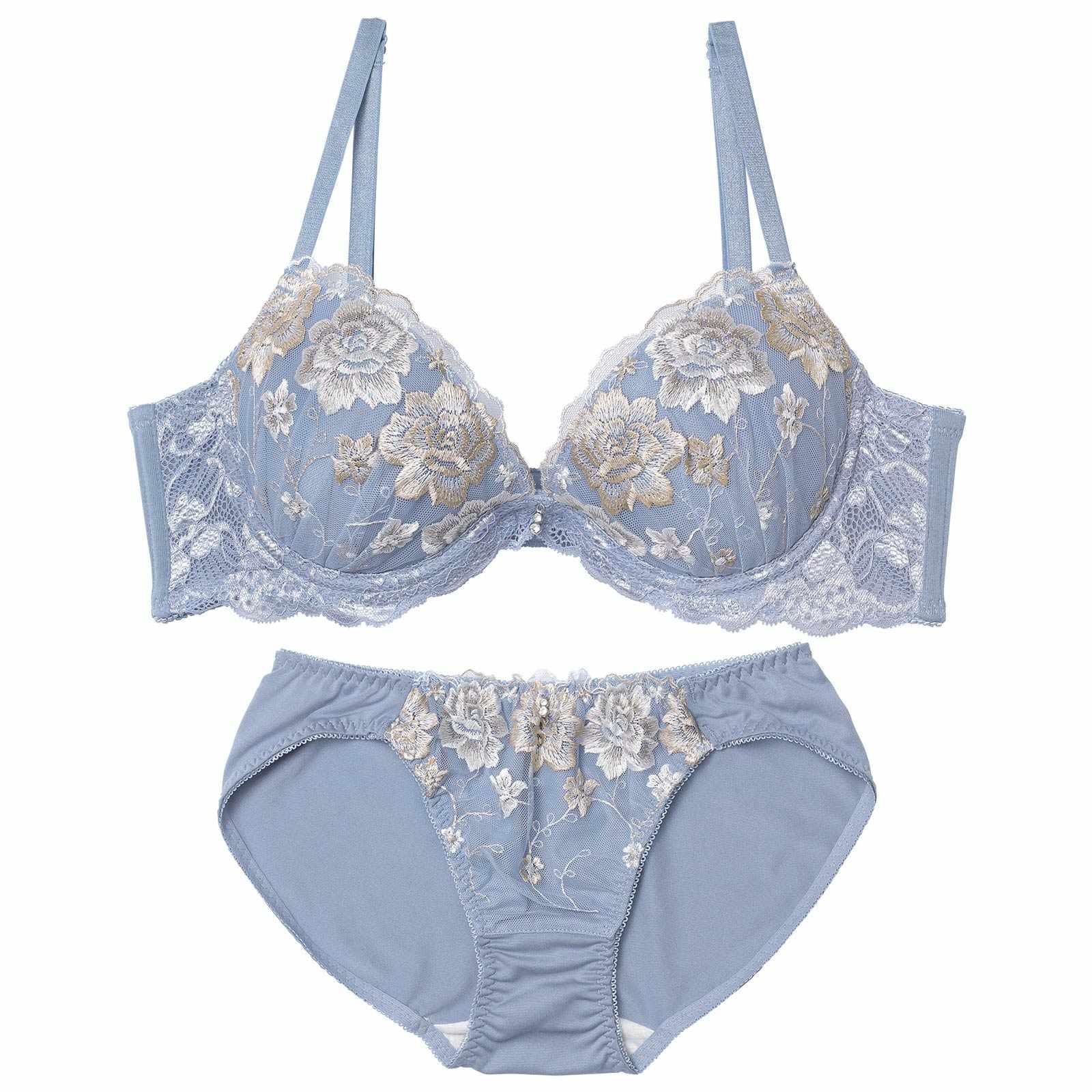 【GHIサイズ】エターナルブロッサム育乳脇高ブラジャー&フルバックショーツ