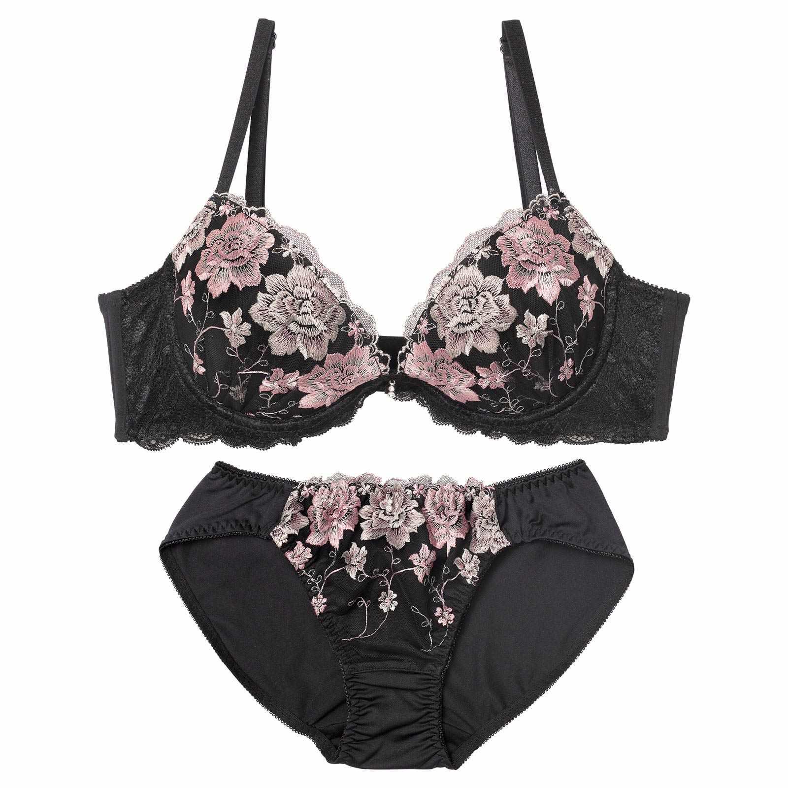 【GHIサイズ】エターナルブロッサム育乳脇高ブラジャー&フルバックショーツ