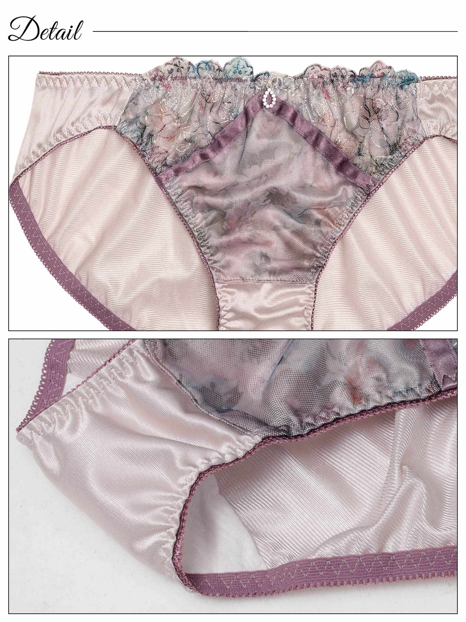 10/31新作!ダスティフラワーチュールレースブラジャー&フルバックショーツ