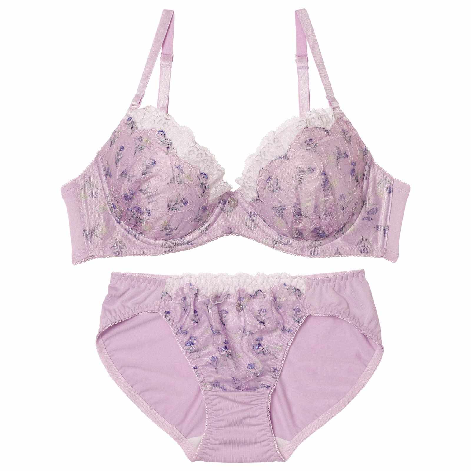 1/31再販!【EFサイズ】フェミニンメロウブロッサムブラジャー&フルバックショーツ