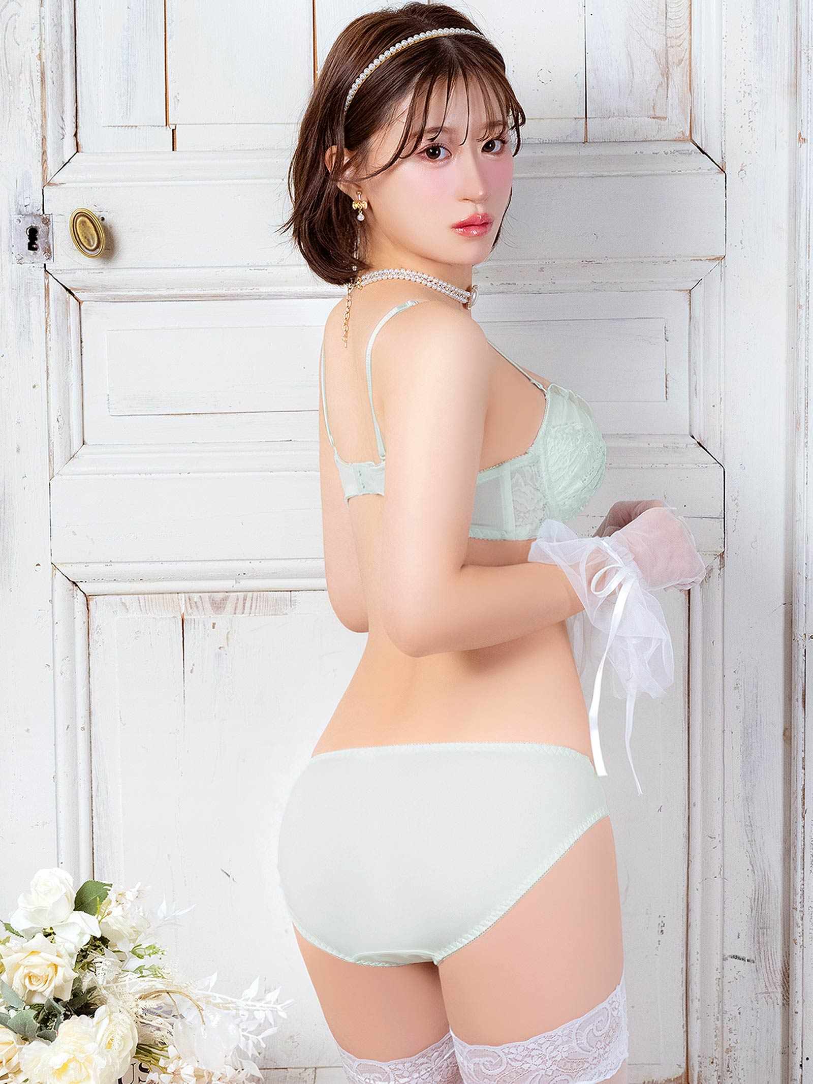 12/5新作!ミルキーチュールフリルブラジャー&フルバックショーツ