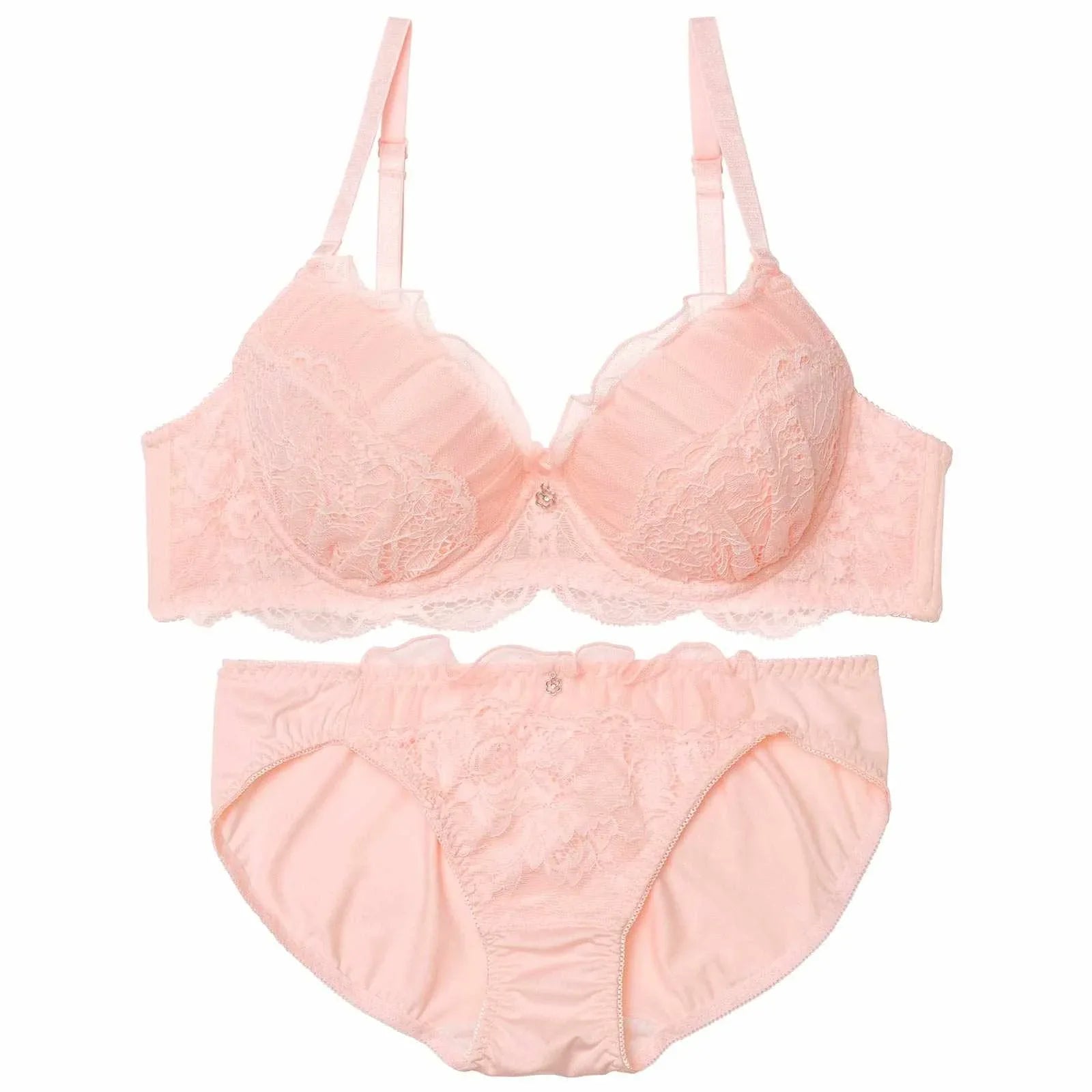 ミルキーチュールフリルブラジャー&フルバックショーツ