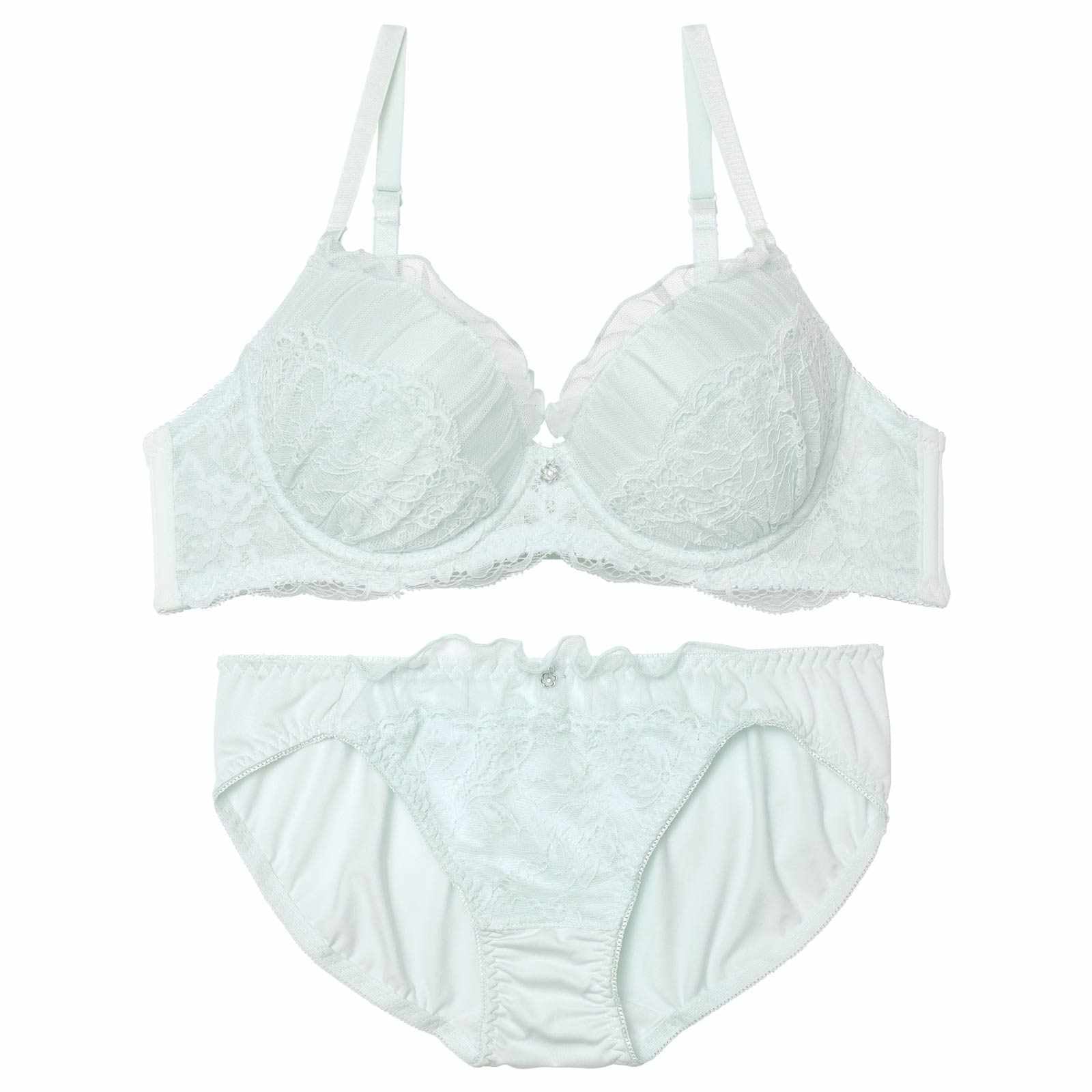 12/5新作!ミルキーチュールフリルブラジャー&フルバックショーツ