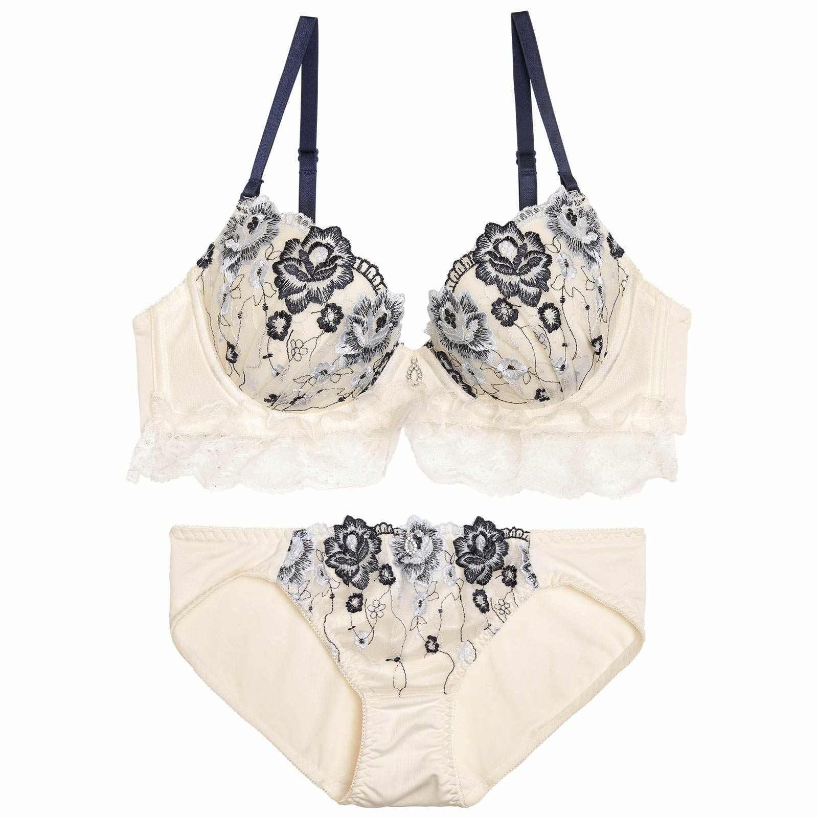 12/1新作!ブルームレースフリルブラジャー&フルバックショーツ