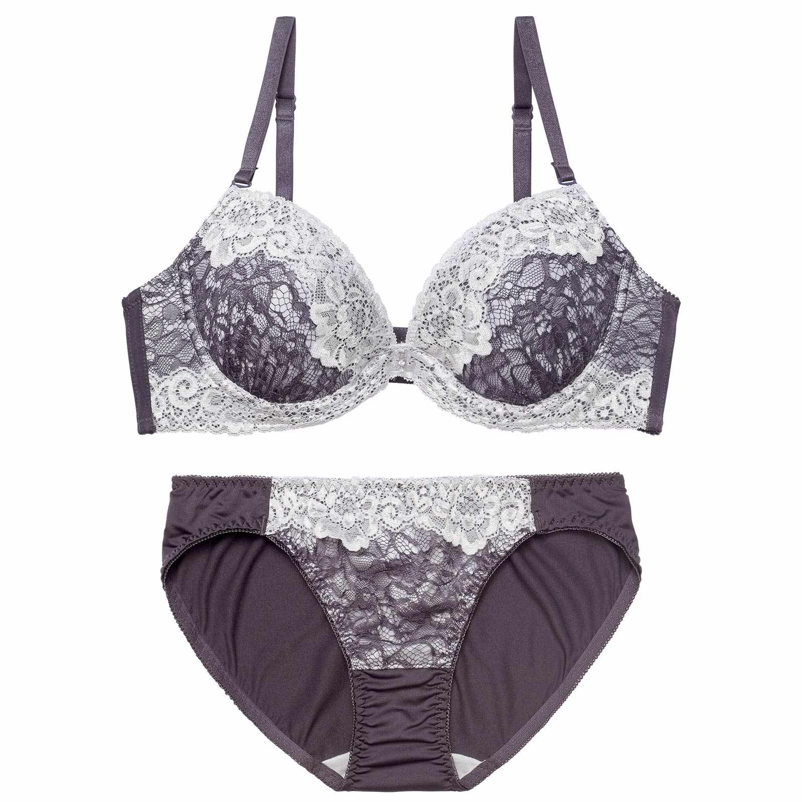 12/22新作!フェミニンダブルレーシィブラジャー&フルバックショーツ