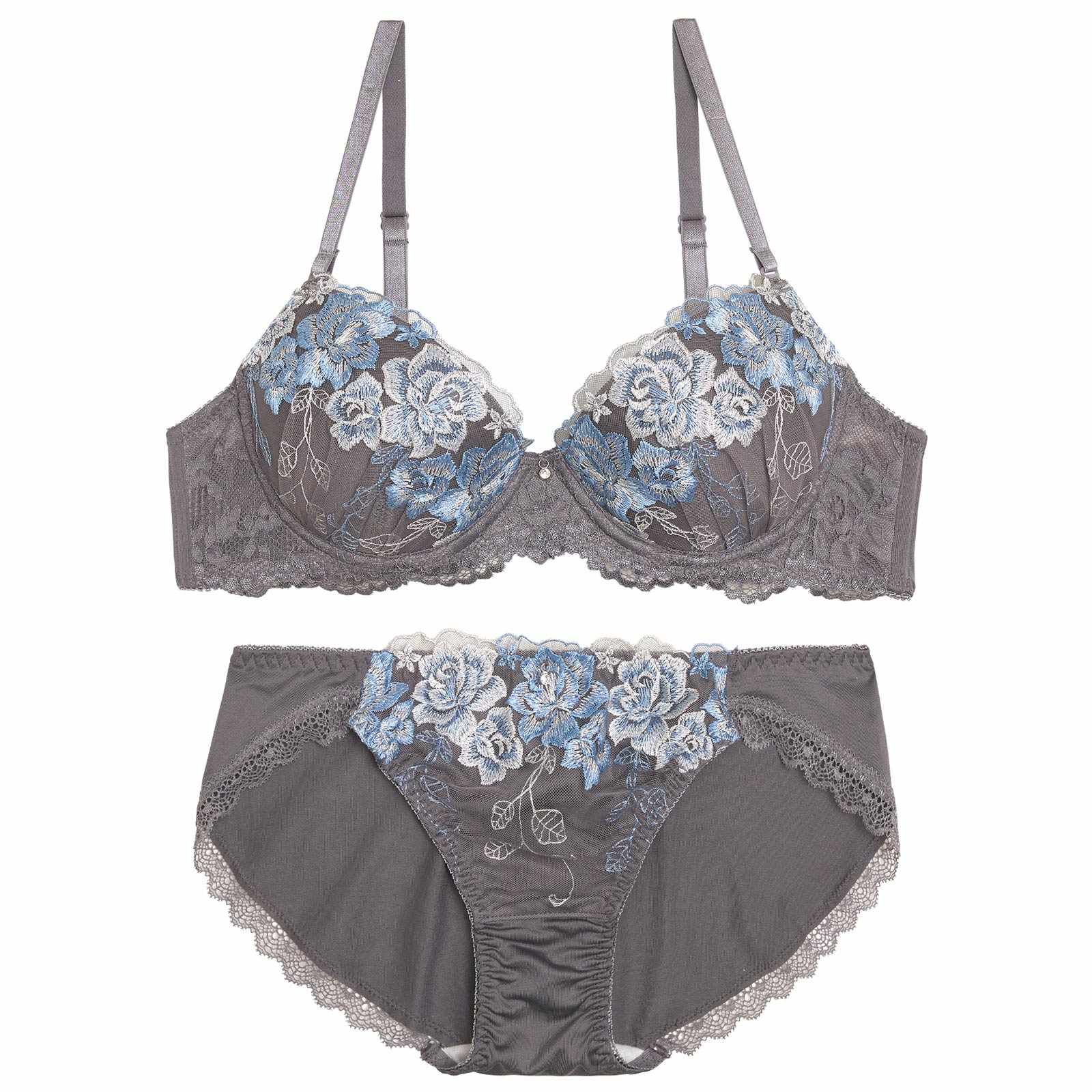 10/13新作!【GHIサイズ】グレイスローズブルームブラジャー&フルバックショーツ