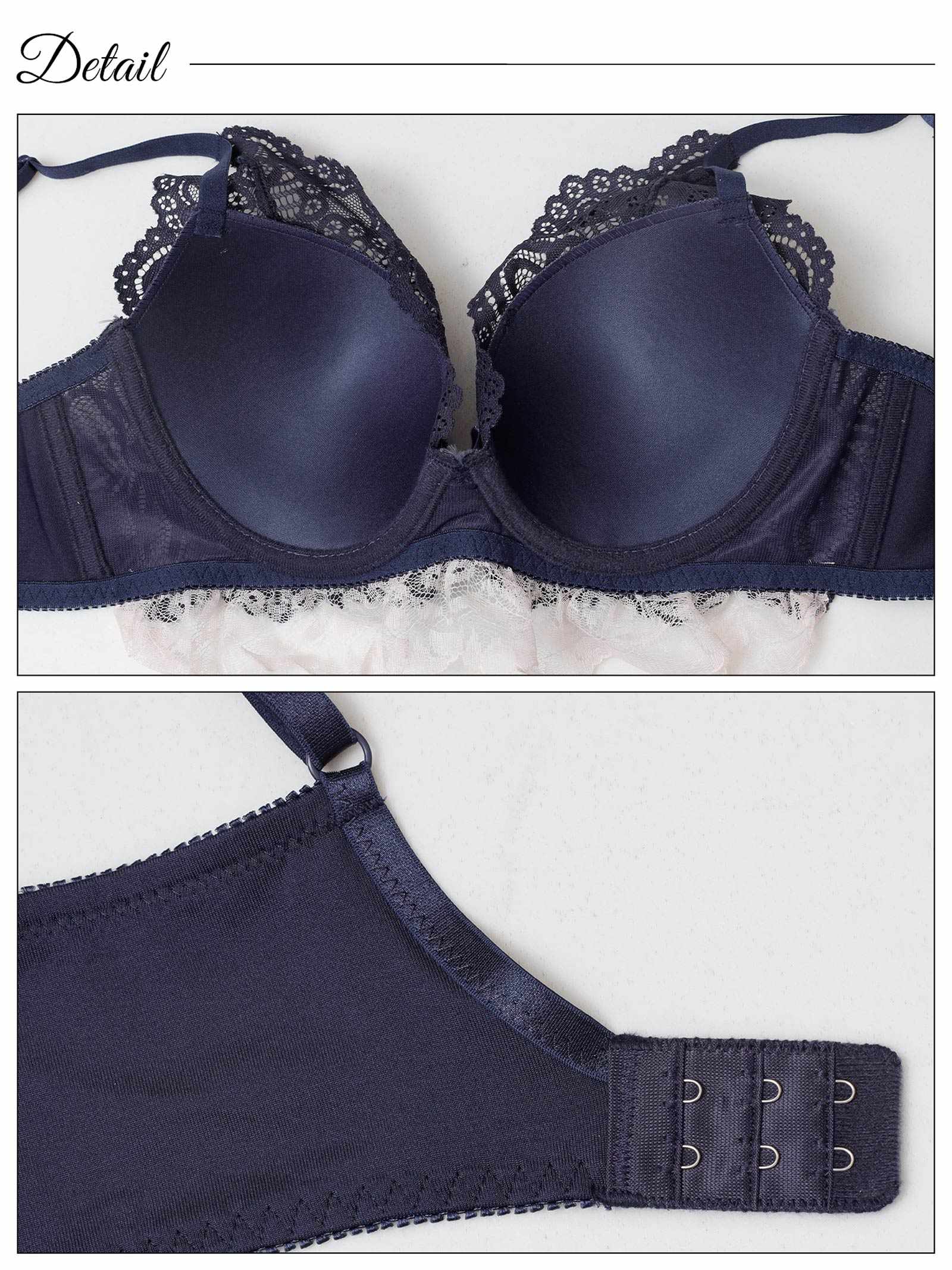 10/10新作!【EFサイズ】フリルレースブロッサム育乳脇高ブラジャー&フルバックショーツ