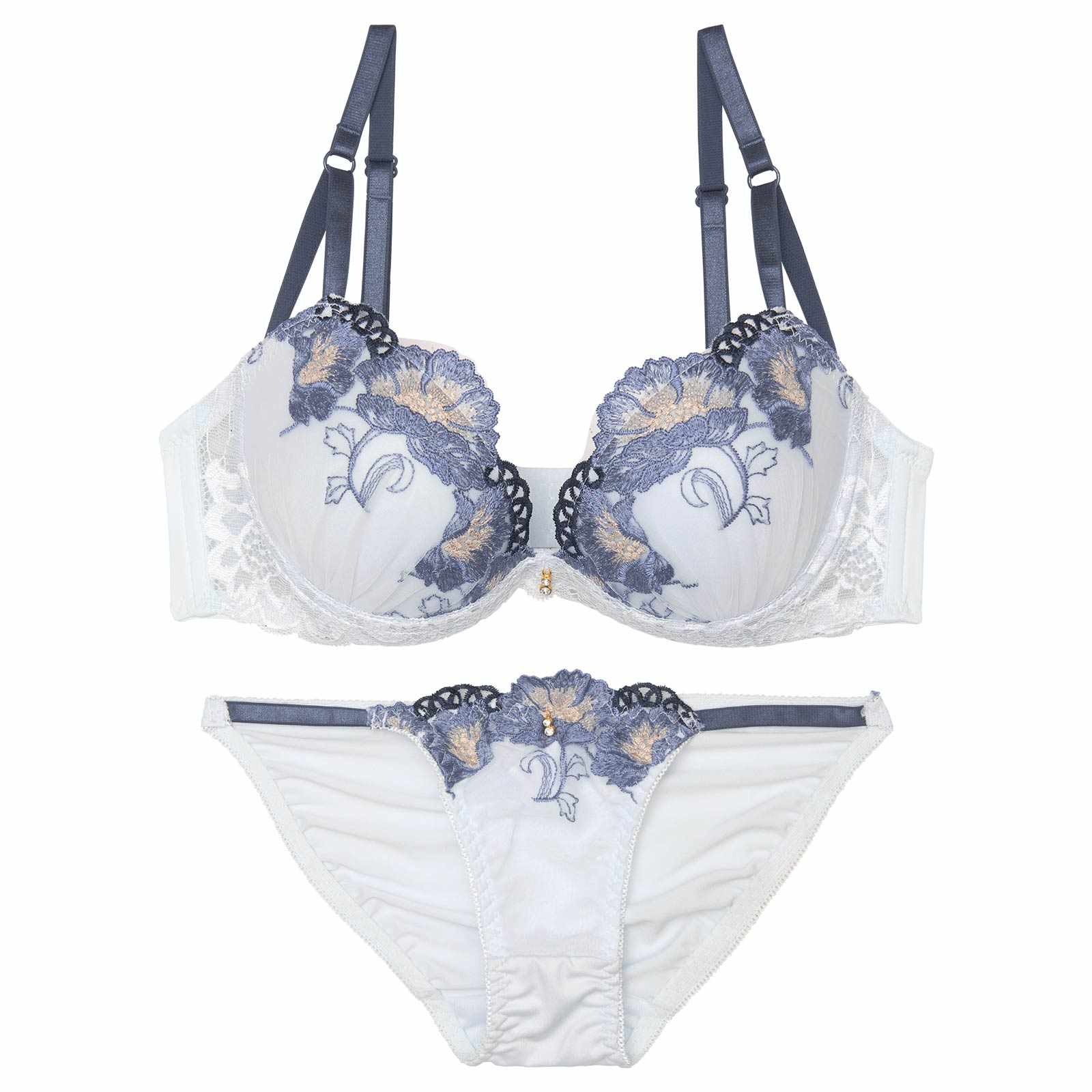 グレースシャインブルームブラジャー&フルバックショーツ