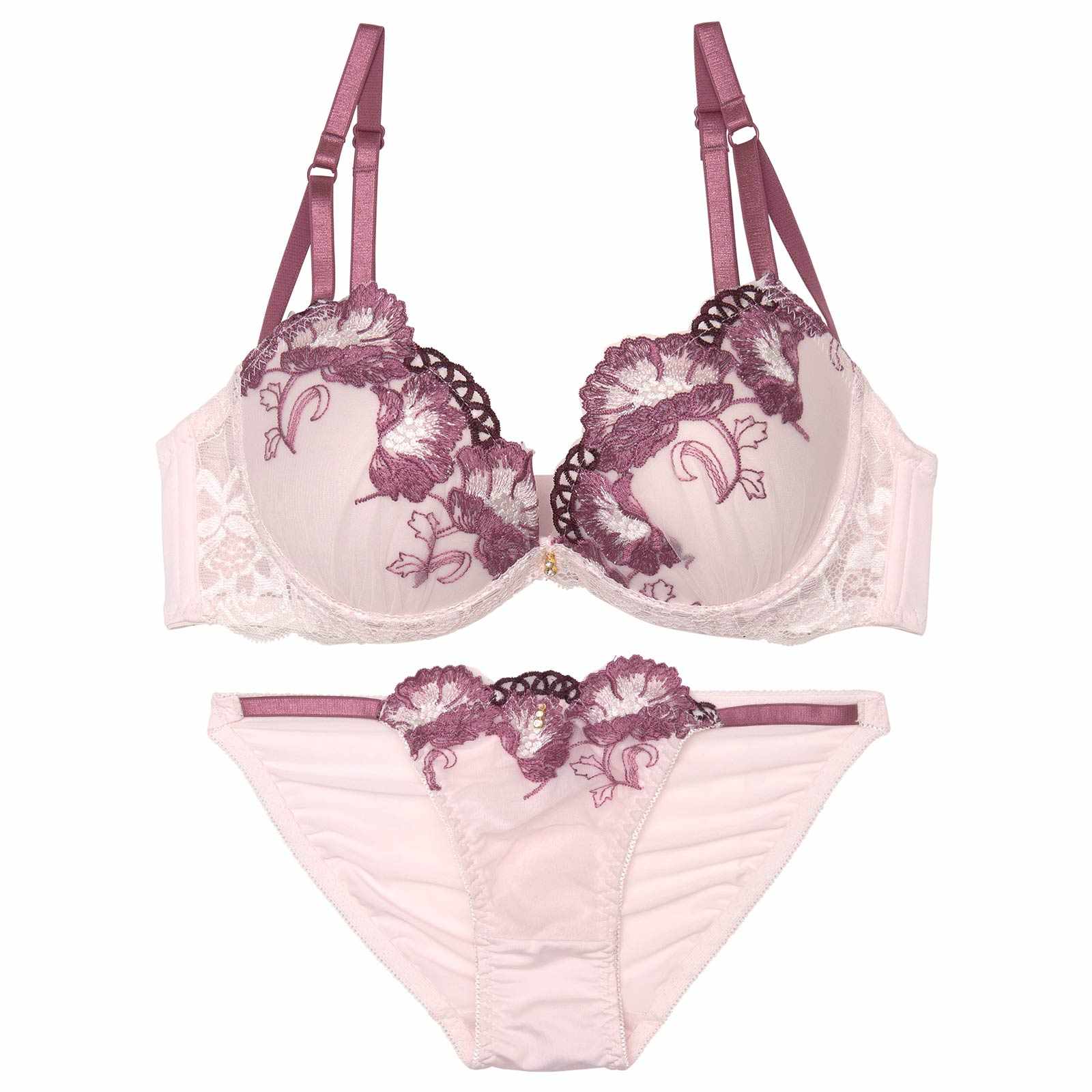 グレースシャインブルームブラジャー&フルバックショーツ