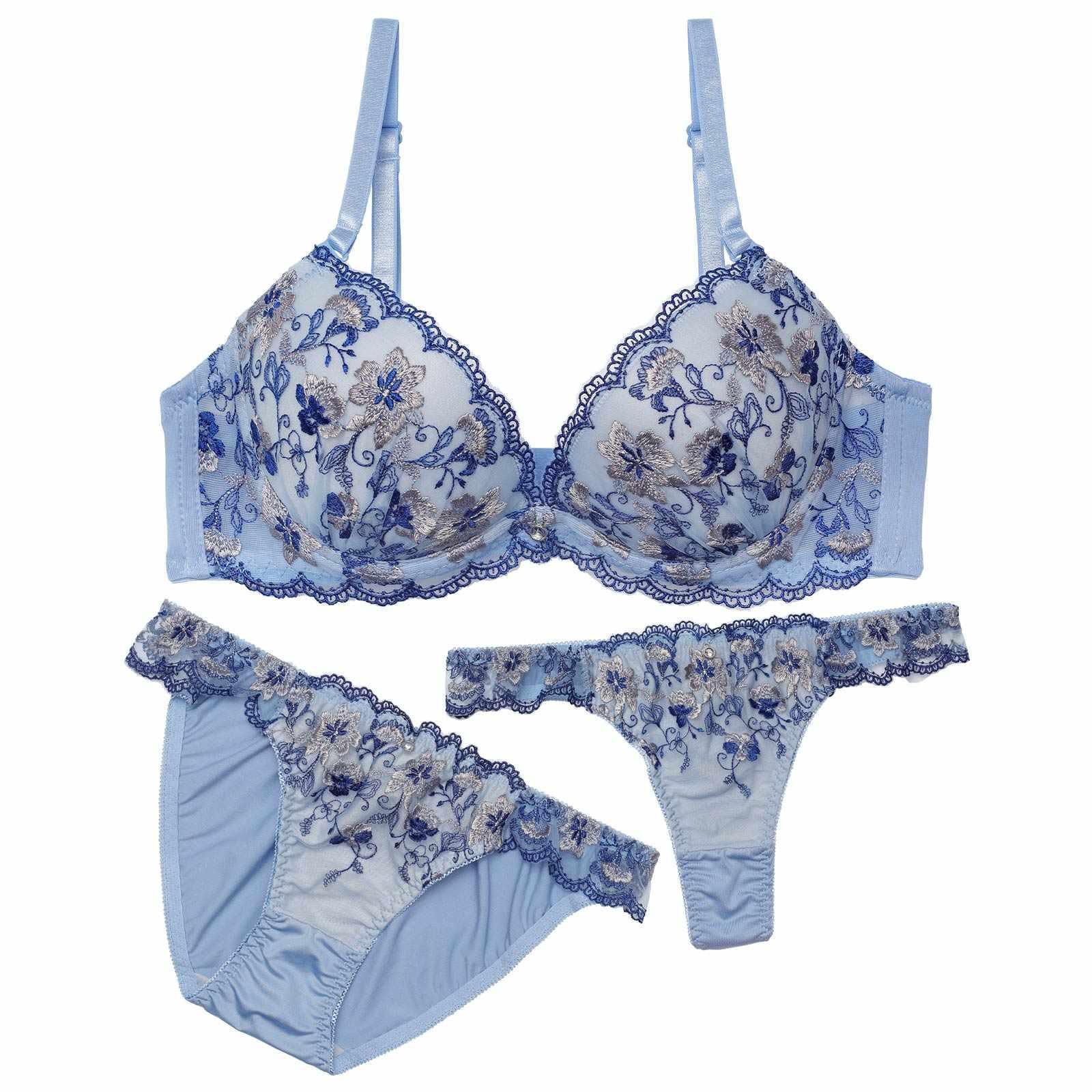 1/19新作!【3点セット】フェミニンブルームガーデンブラジャー&フルバック&Tバックショーツ - 【公式】247Lingerie