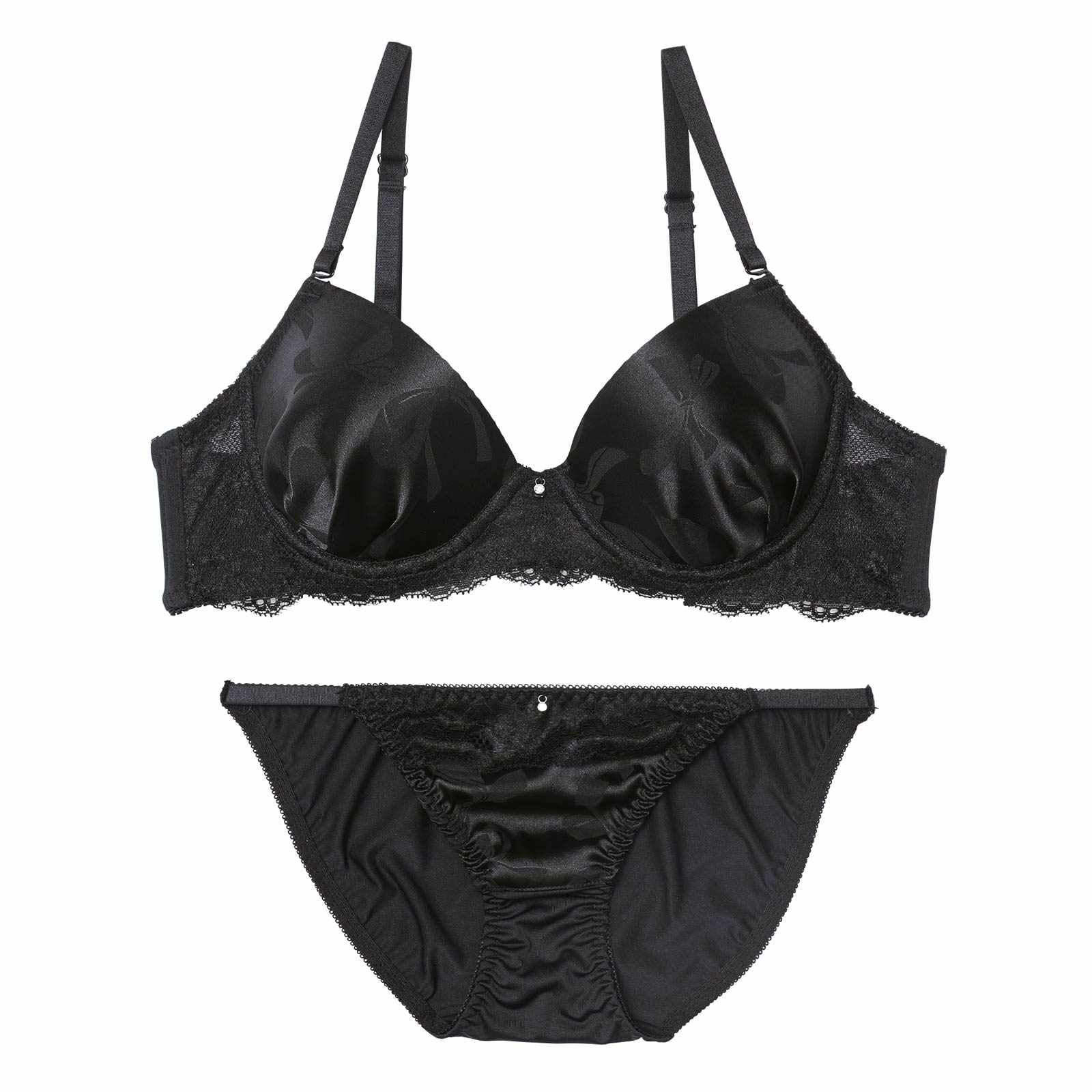 11/10新作!クラシカルリボンサテンブラジャー&フルバックショーツ