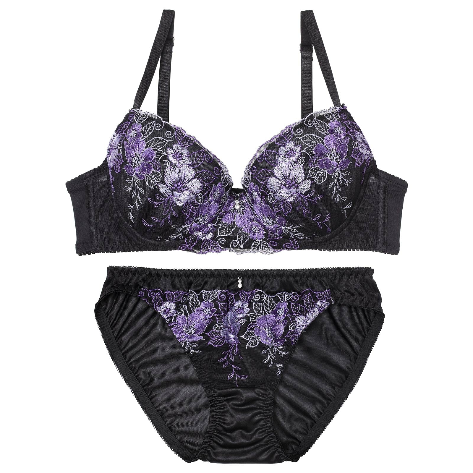 11/17新作!エレガントビビットブルームブラジャー&フルバックショーツ
