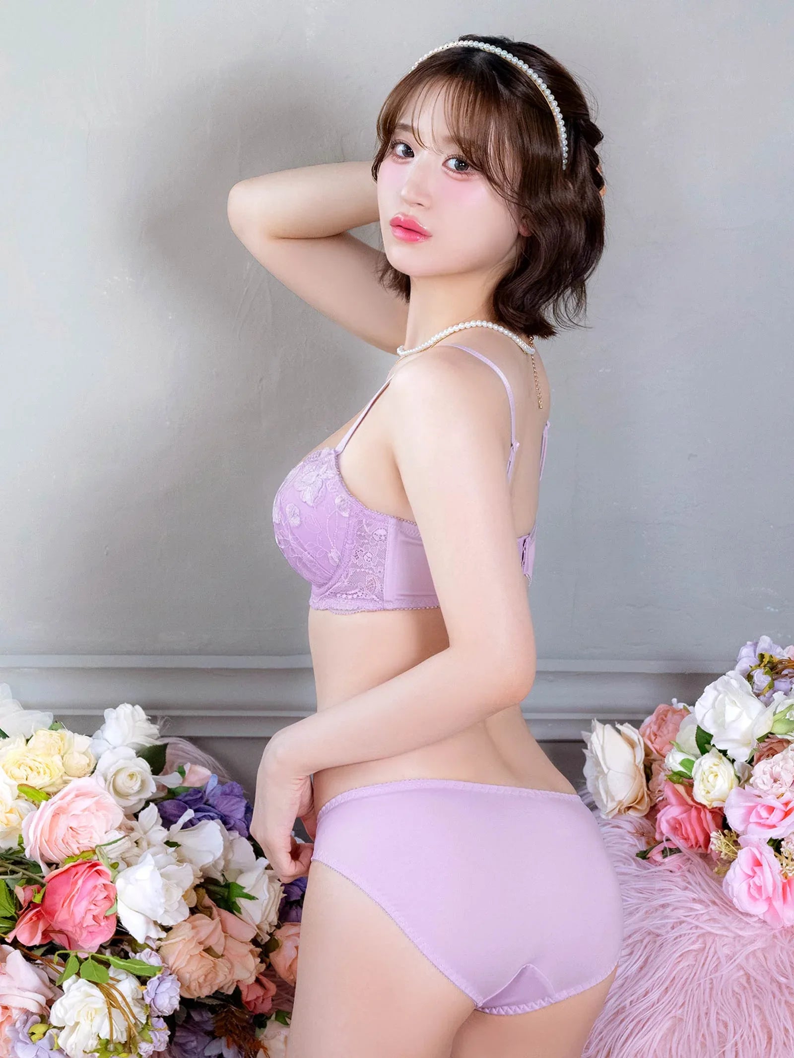 2/4新作!ミルキーフルールレーシィ育乳脇高ブラジャー&フルバックショーツ