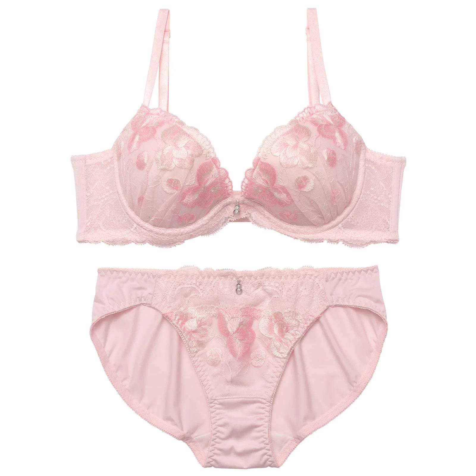 2/4新作!ミルキーフルールレーシィ育乳脇高ブラジャー&フルバックショーツ