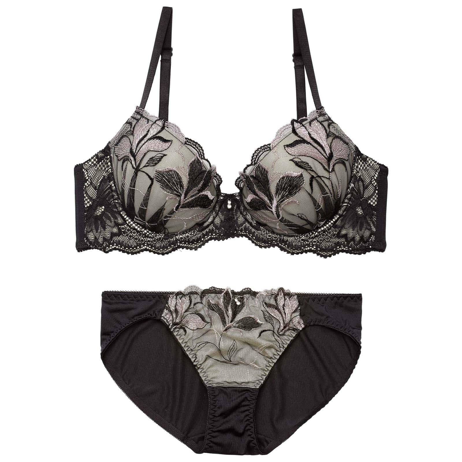 2/25新作!ミステリアスブルーム育乳脇高ブラジャー&フルバックショーツ