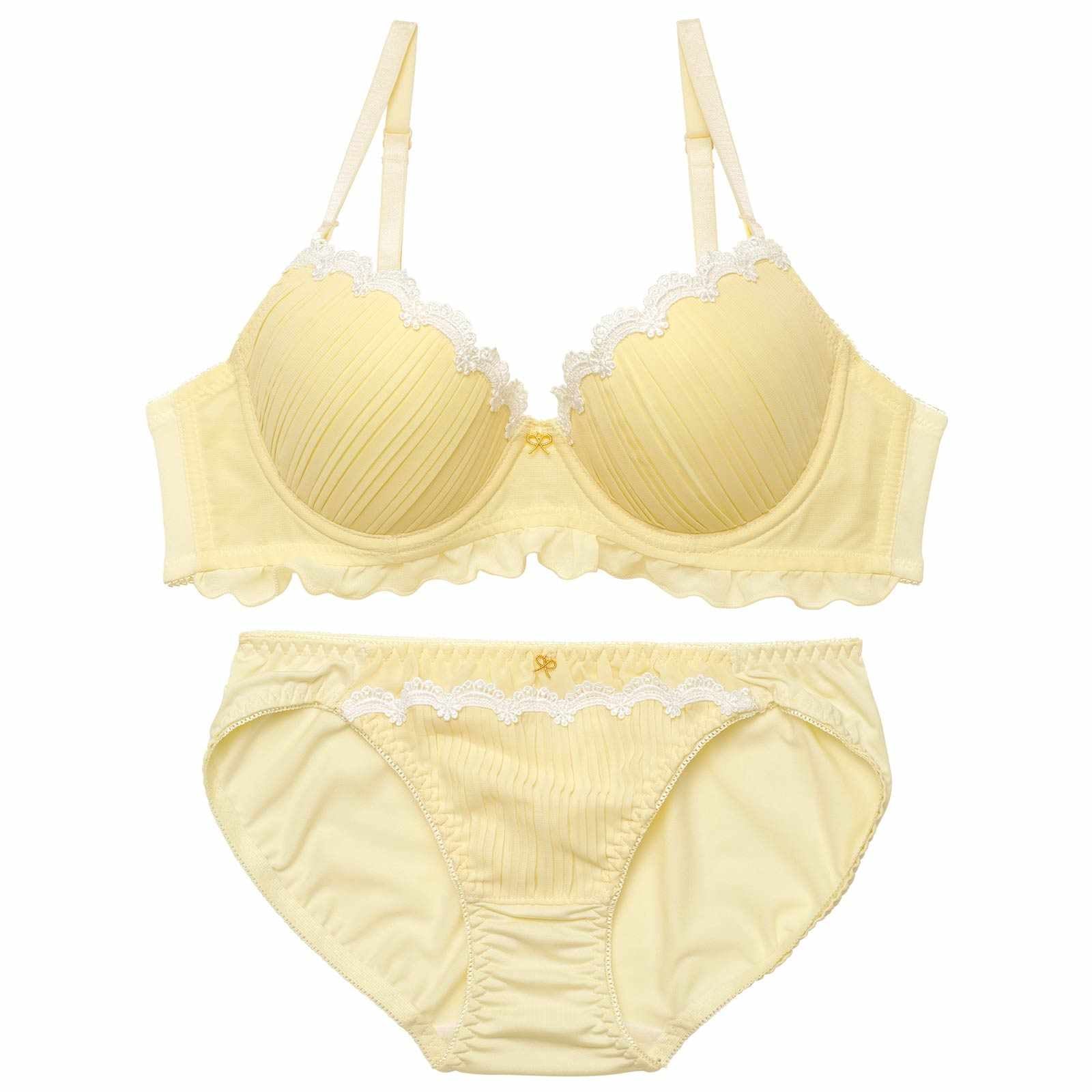 3/2新作!クラシカルプリーツフリルブラジャー&フルバックショーツ