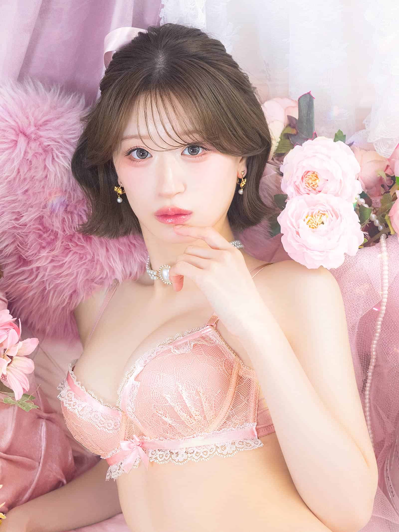 8/5新作!パステルレースフリルブラジャー&フルバックショーツ