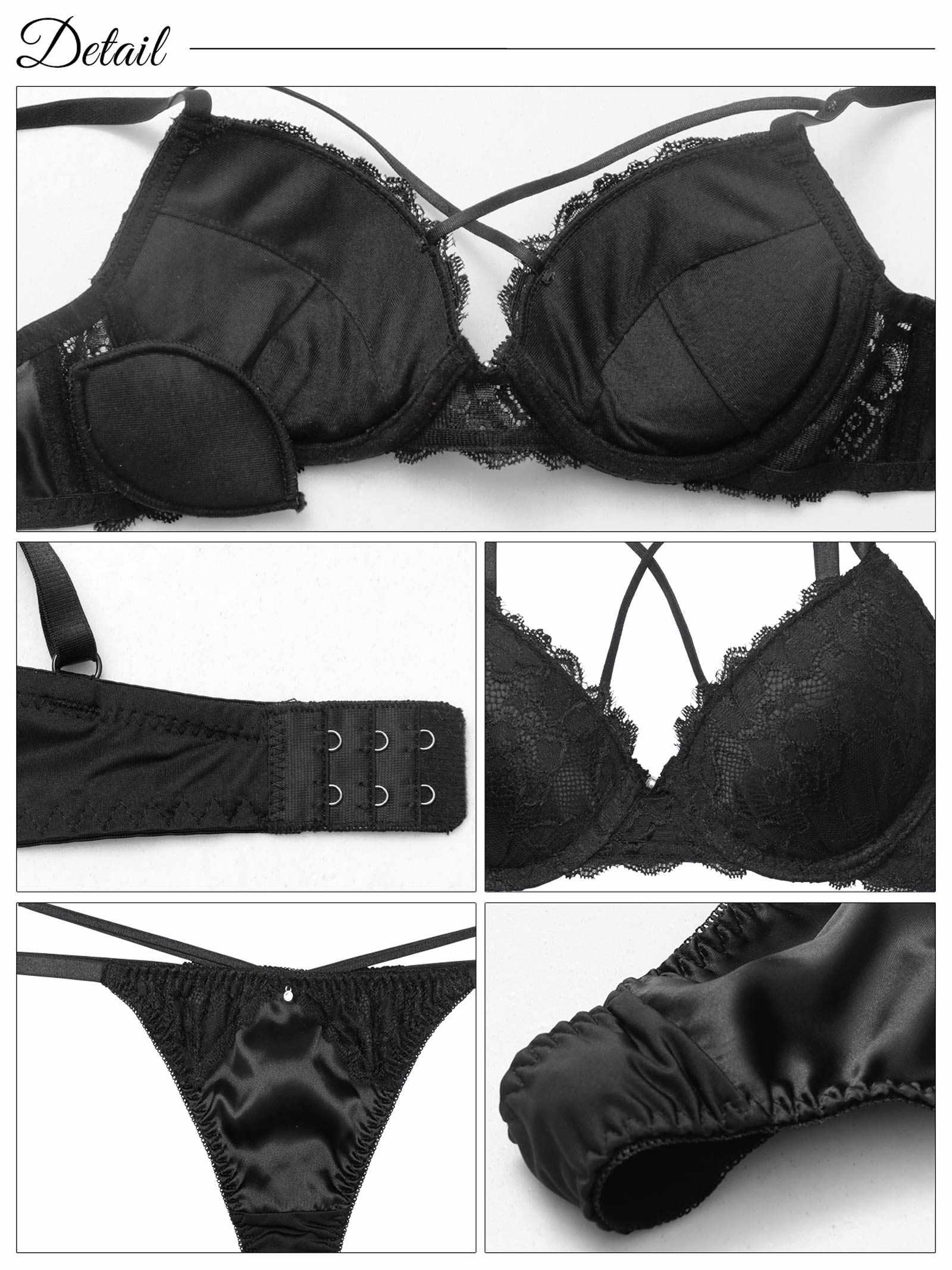 2/20再販!サテンflowerレースクロスコードブラジャー&Tバックショーツ - 【公式】247Lingerie