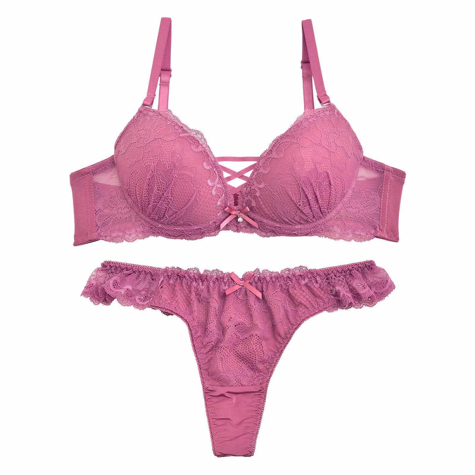 2/11再販!ワンカラーレースアップブラジャー&Tバックショーツ - 【公式】247Lingerie