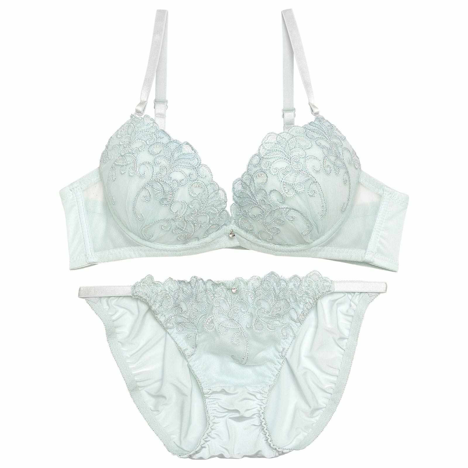 ダズリンアイビーエンブロイダリーブラジャー&フルバックショーツ