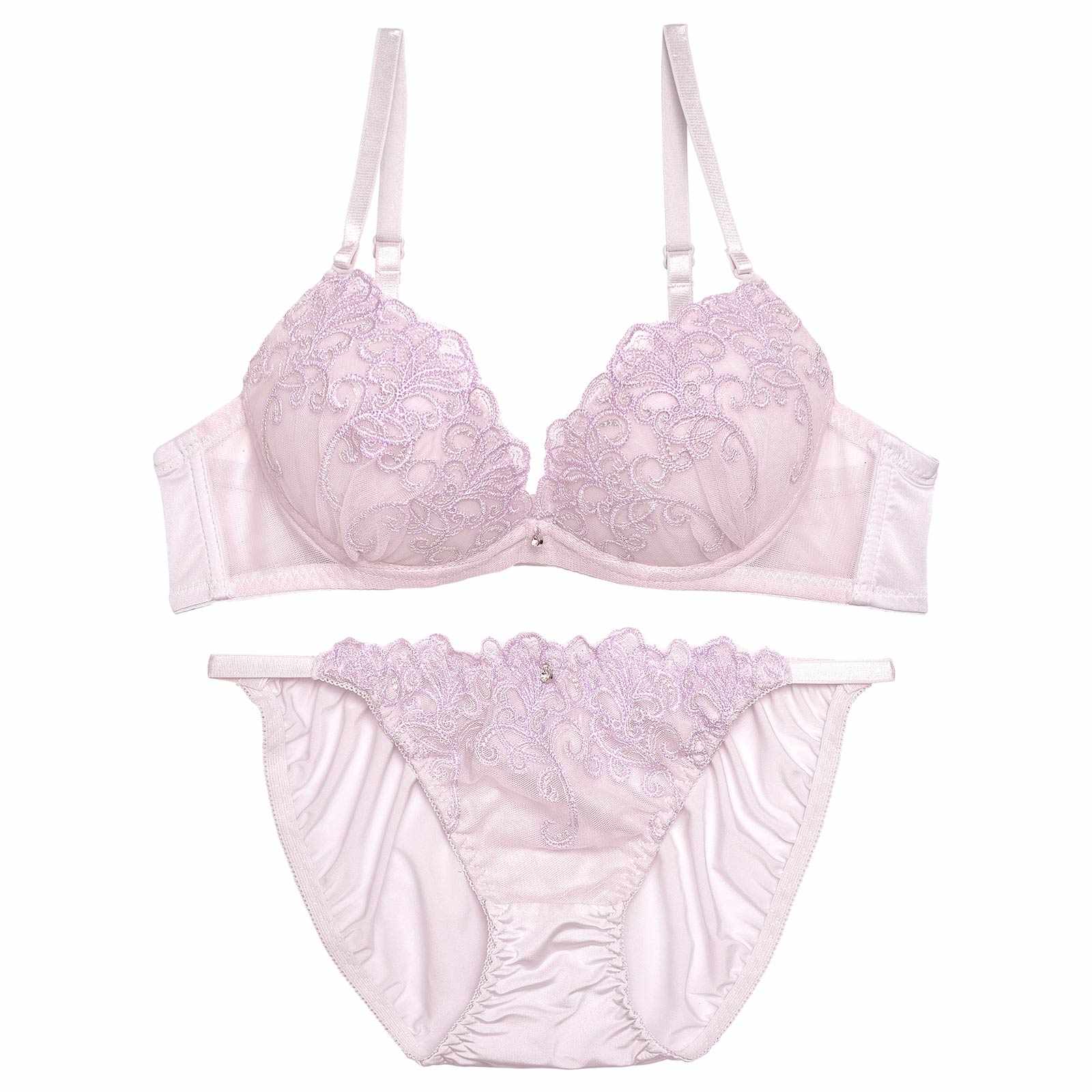 ダズリンアイビーエンブロイダリーブラジャー&フルバックショーツ