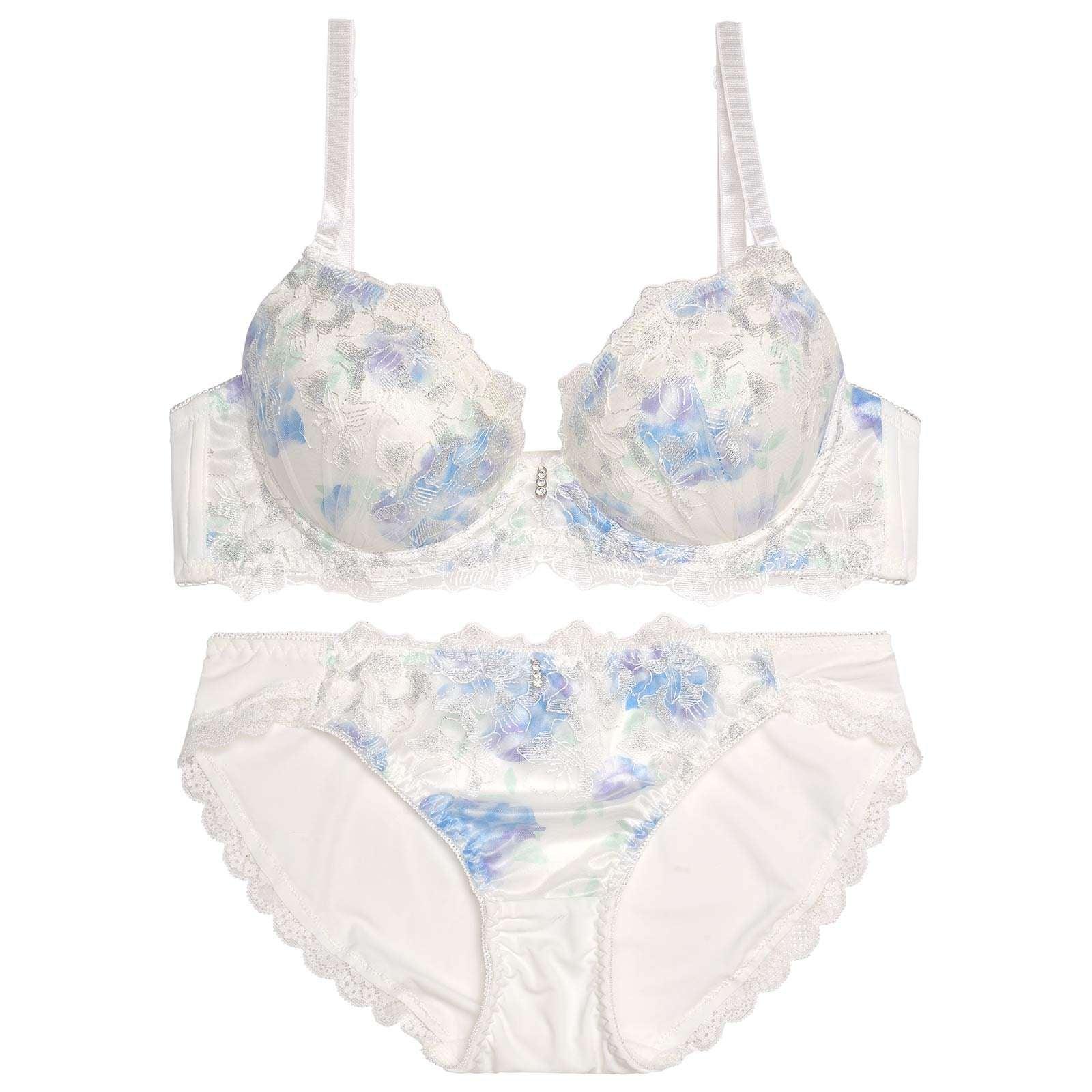 ピュア水彩レーシィブラジャー&フルバックショーツ - 【公式】247Lingerie