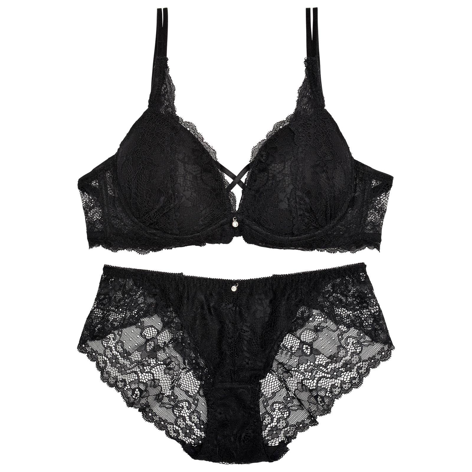 2/21再販!クロスデザインレーシィブラジャー&バック透けフルバックショーツ - 【公式】247Lingerie