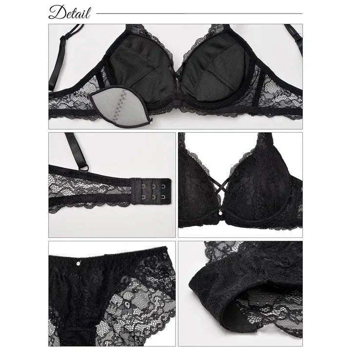 2/21再販!クロスデザインレーシィブラジャー&バック透けフルバックショーツ - 【公式】247Lingerie