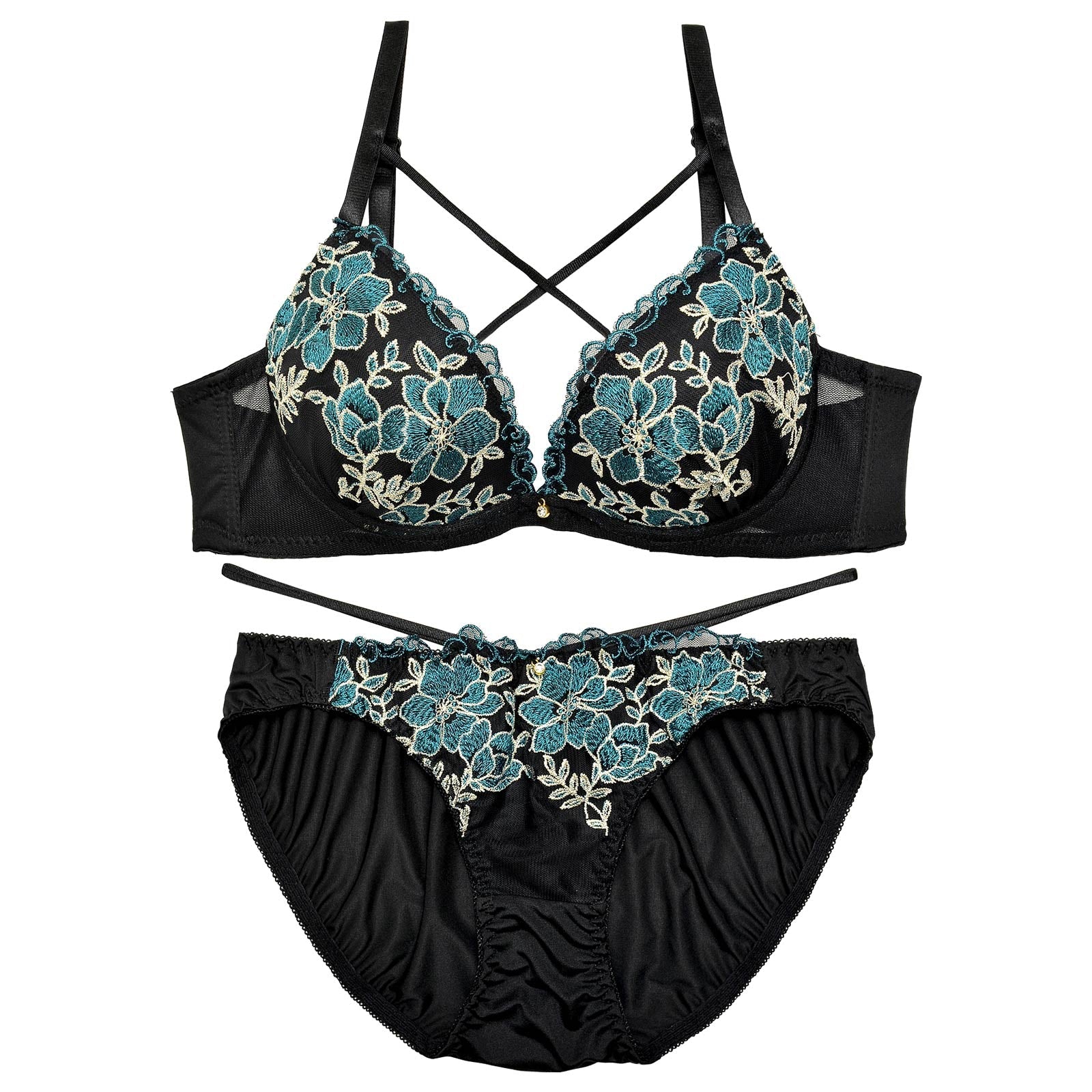 ノーブルブロッサムコードブラジャー&フルバックショーツ