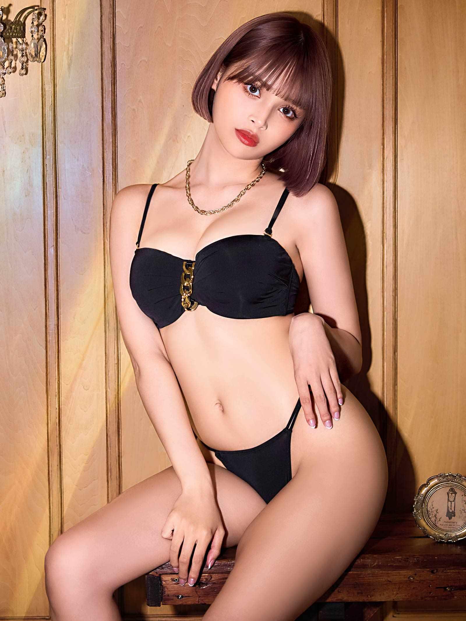 スパークリングチェーンブラジャー&フルバックショーツ - 【公式】247Lingerie