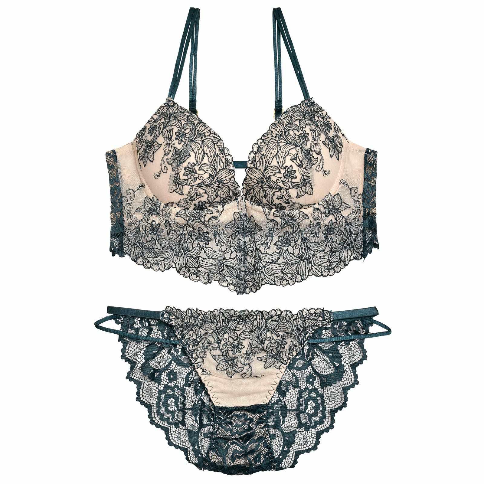 12/6再販!【EFサイズ】リュクスリリービスチェブラジャー&バック透けフルバックショーツ - 【公式】247Lingerie