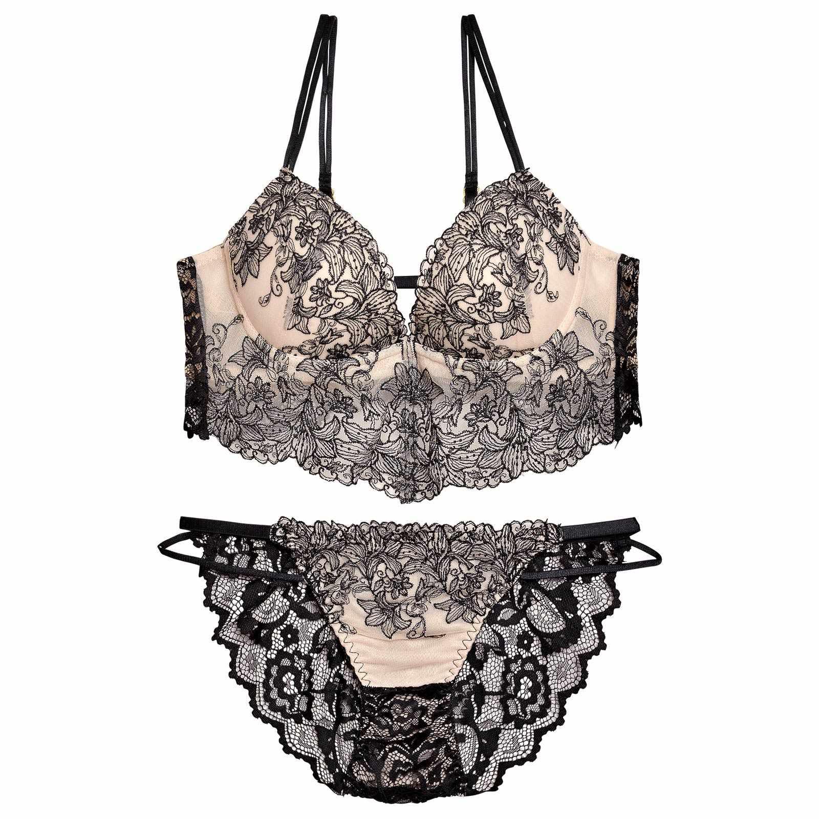 12/6再販!【EFサイズ】リュクスリリービスチェブラジャー&バック透けフルバックショーツ - 【公式】247Lingerie