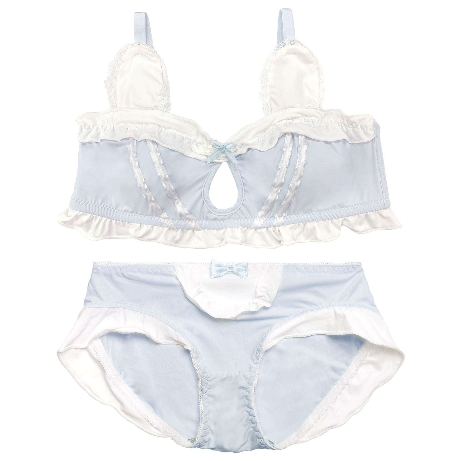 【ノンワイヤー】ファンシーラビットホールブラジャー&フルバックショーツ