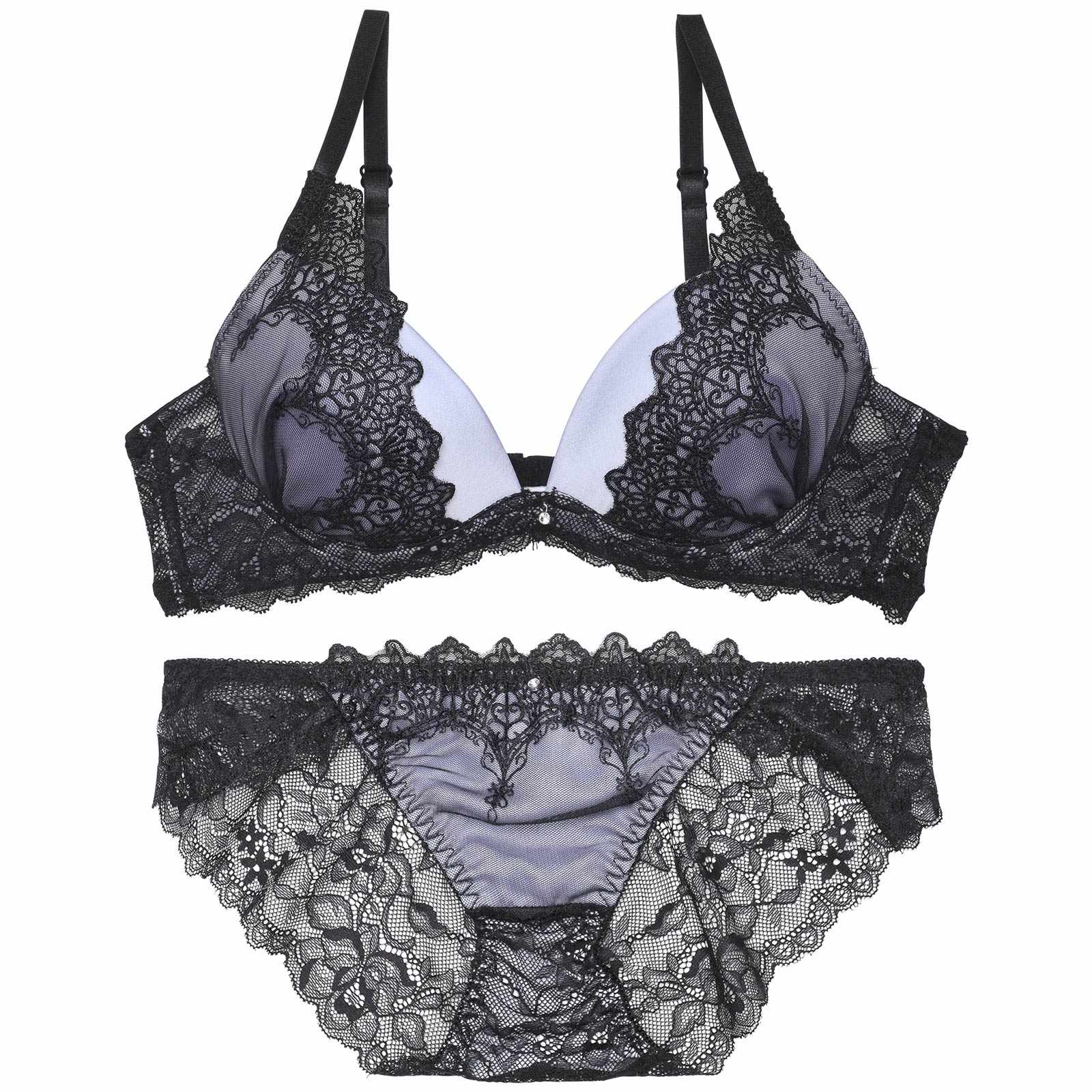 11/5再販!ロマネスクケミカルアーチブラジャー&バック透けフルバックショーツ