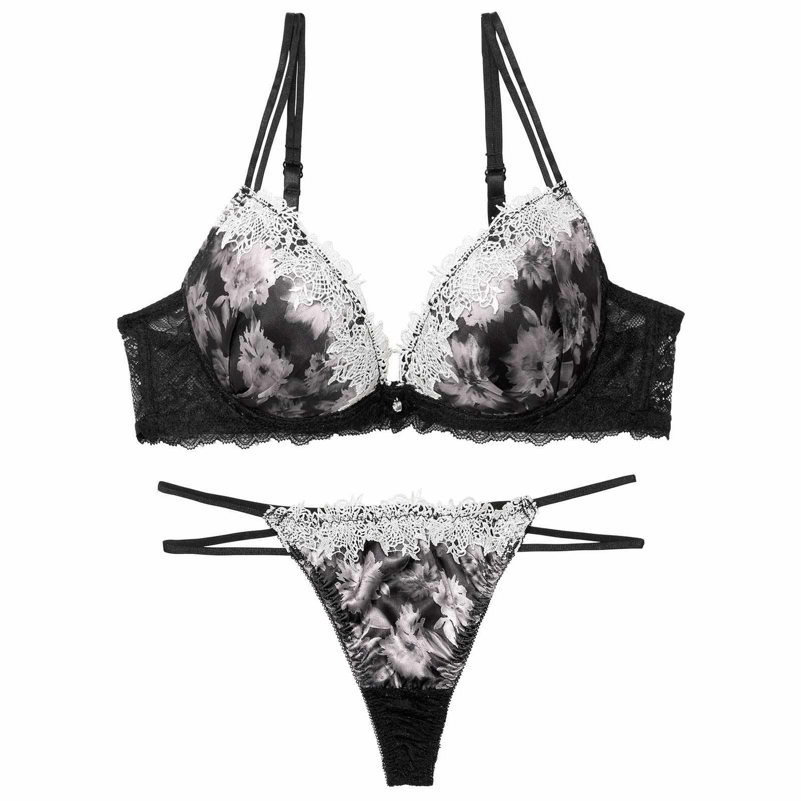 2/25再販!ケミカルミスティーフラワーブラジャー&バック透けTバックショーツ - 【公式】247Lingerie