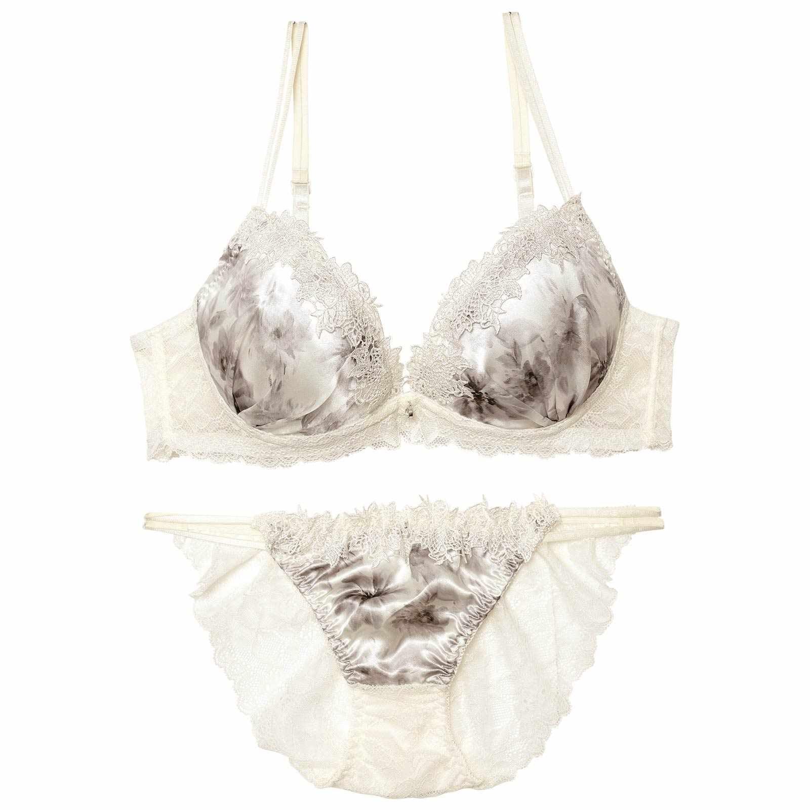 2/25再販!【EFサイズ】ケミカルミスティーフラワーブラジャー&バック透けフルバックショーツ - 【公式】247Lingerie
