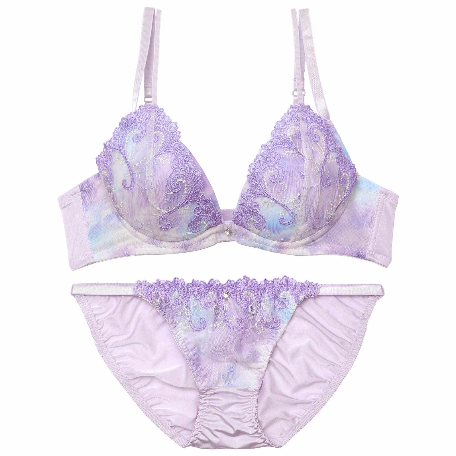 ファンシーチュールグラデーションブラジャー&フルバックショーツ