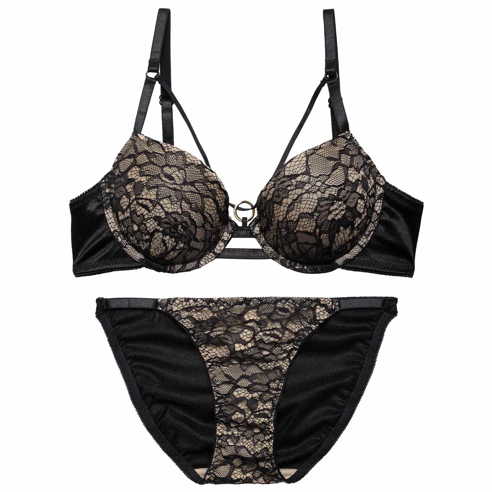 シアーブルームコードリングブラジャー&フルバックショーツ