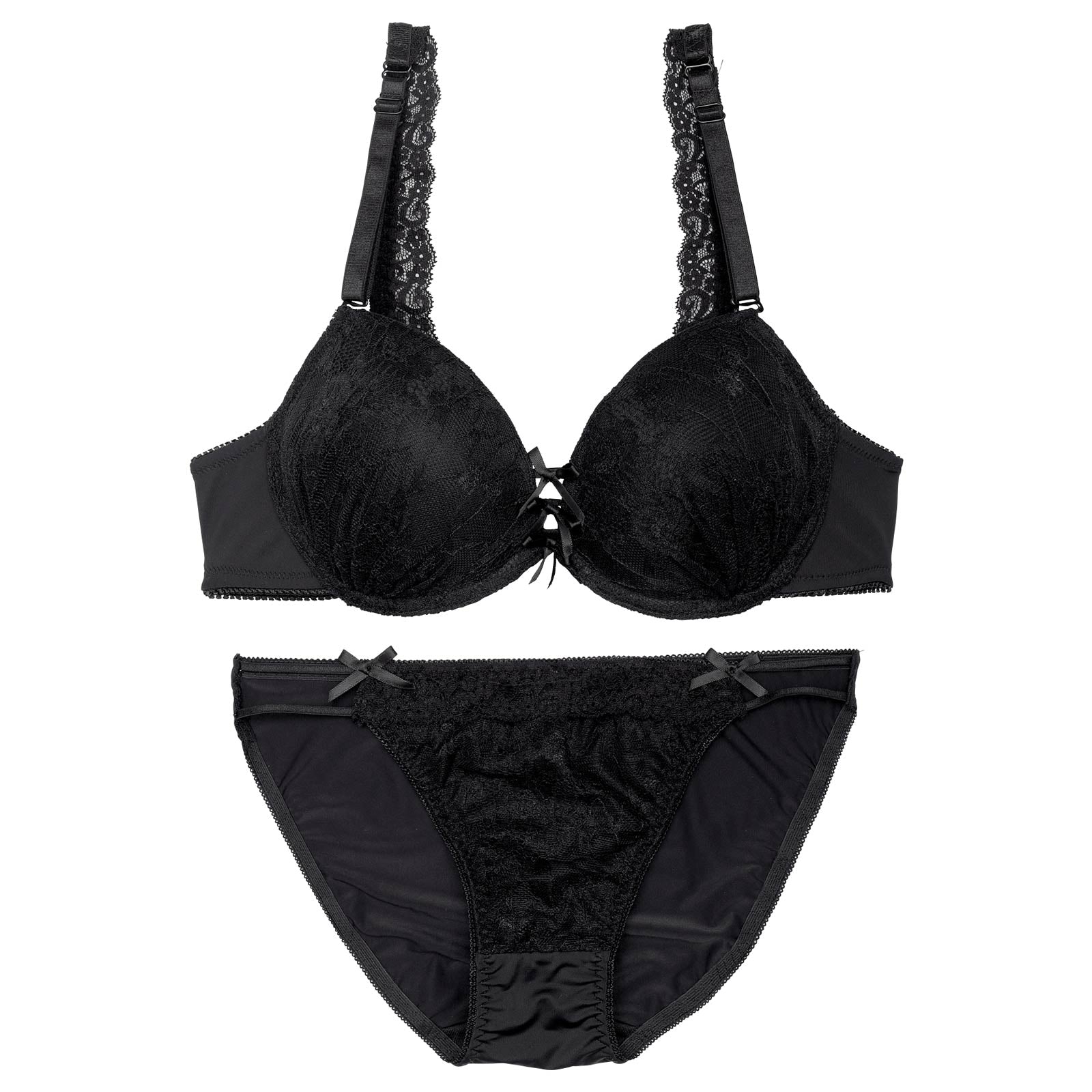 ストリングリボンレーシィブラジャー&フルバックショーツ